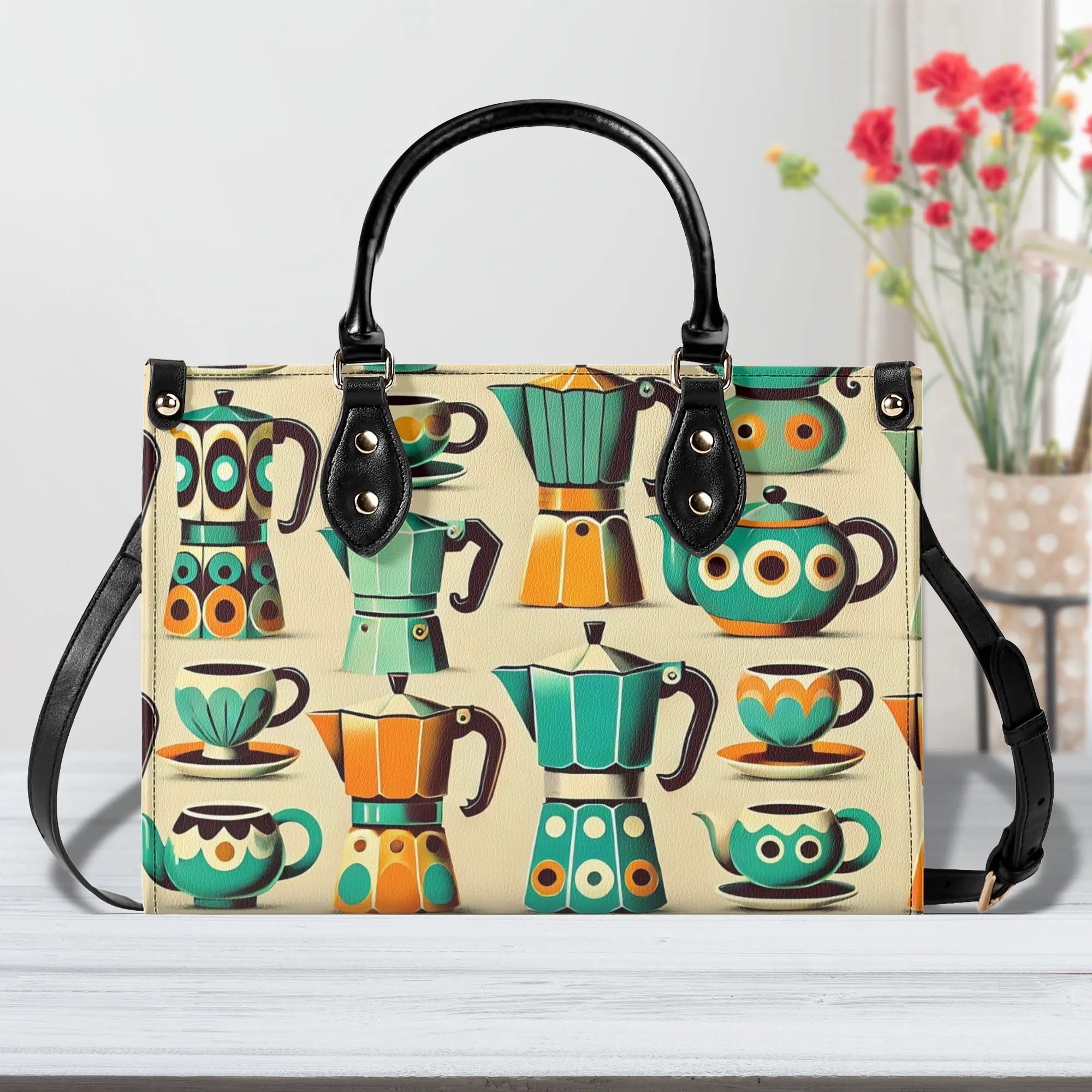 Coffee Lover, Mid Mod Kitschy Retro, State Of Texas Handbag - Mid Century Modern Gal