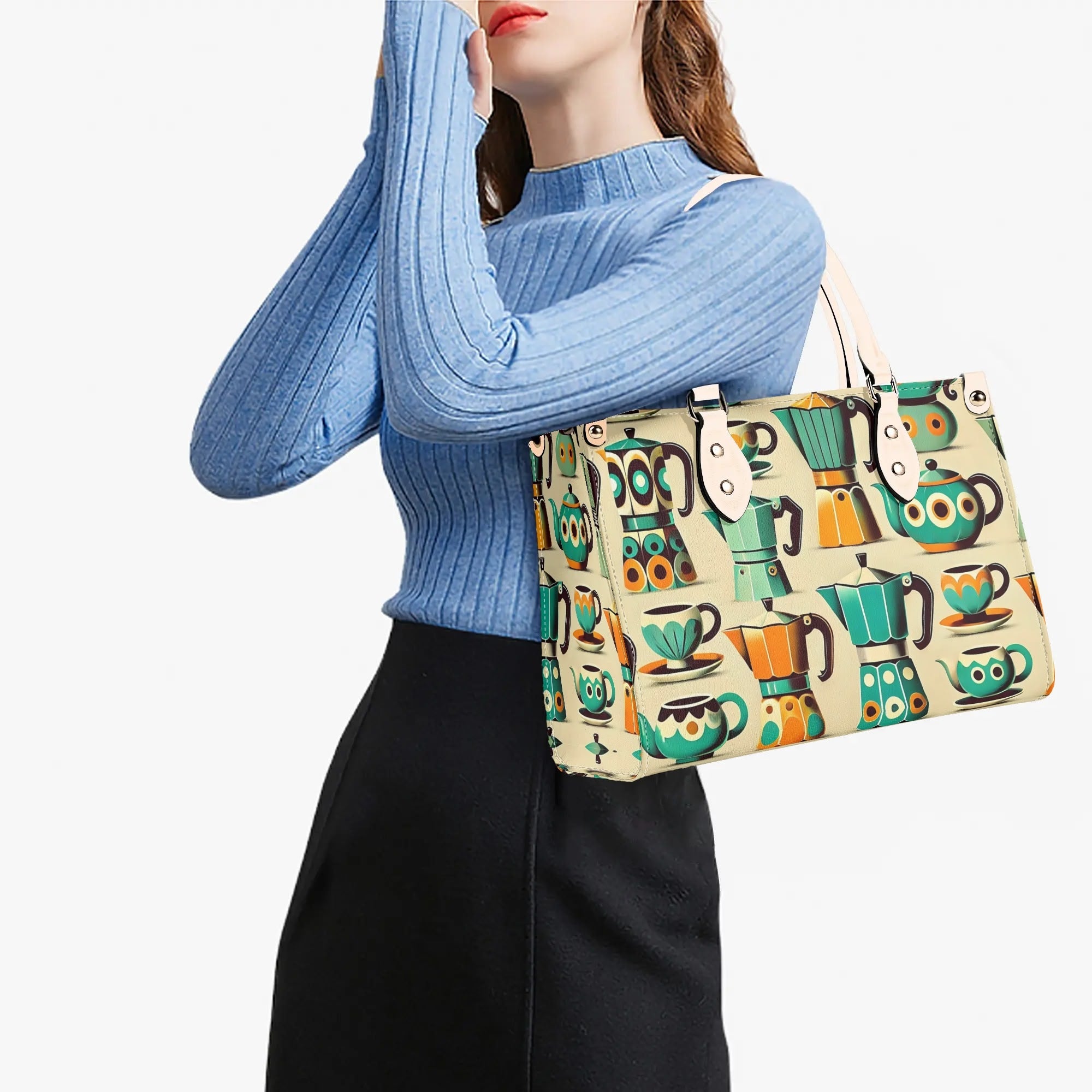 Coffee Lover, Mid Mod Kitschy Retro, State Of Texas Handbag - Mid Century Modern Gal