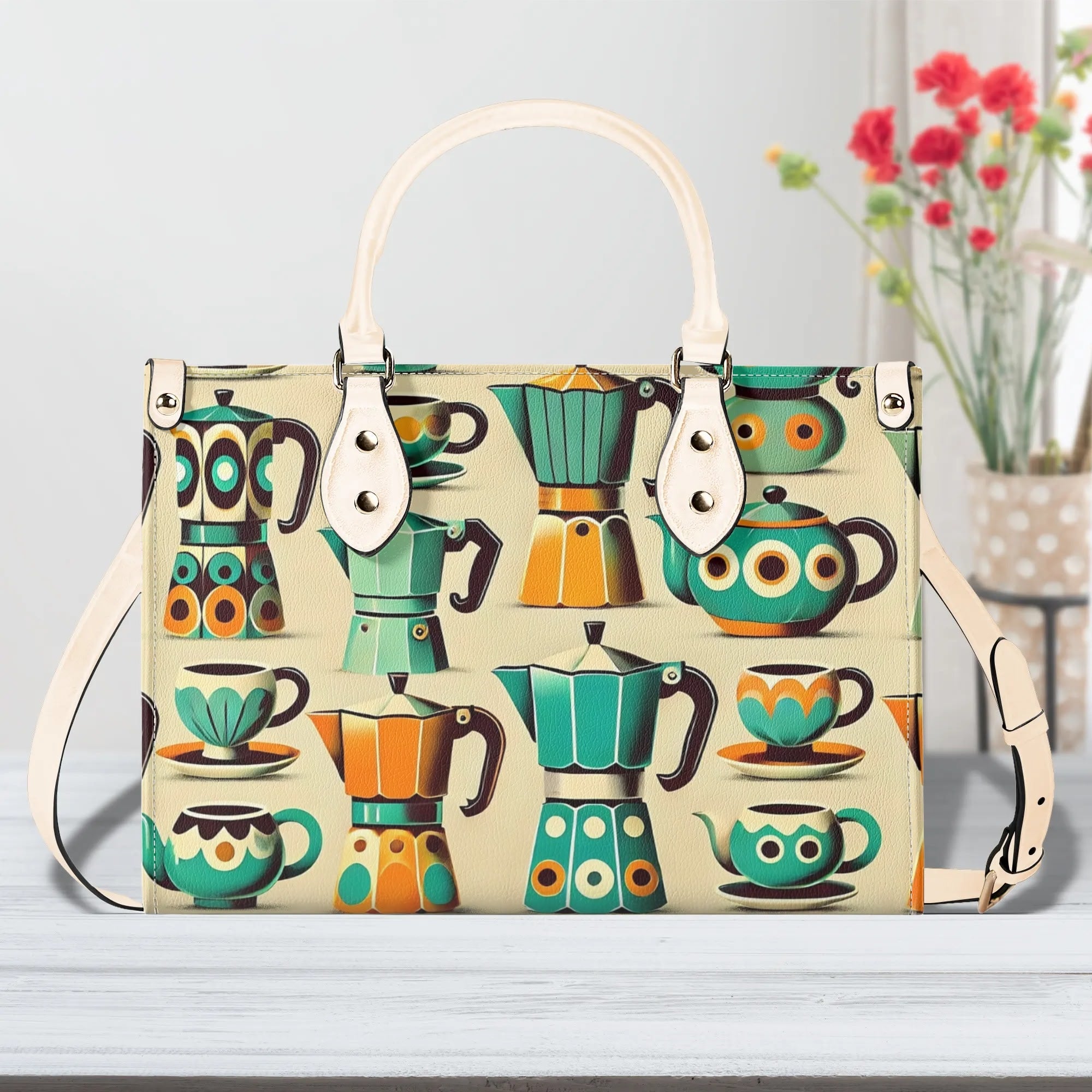 Coffee Lover, Mid Mod Kitschy Retro, State Of Texas Handbag - Mid Century Modern Gal