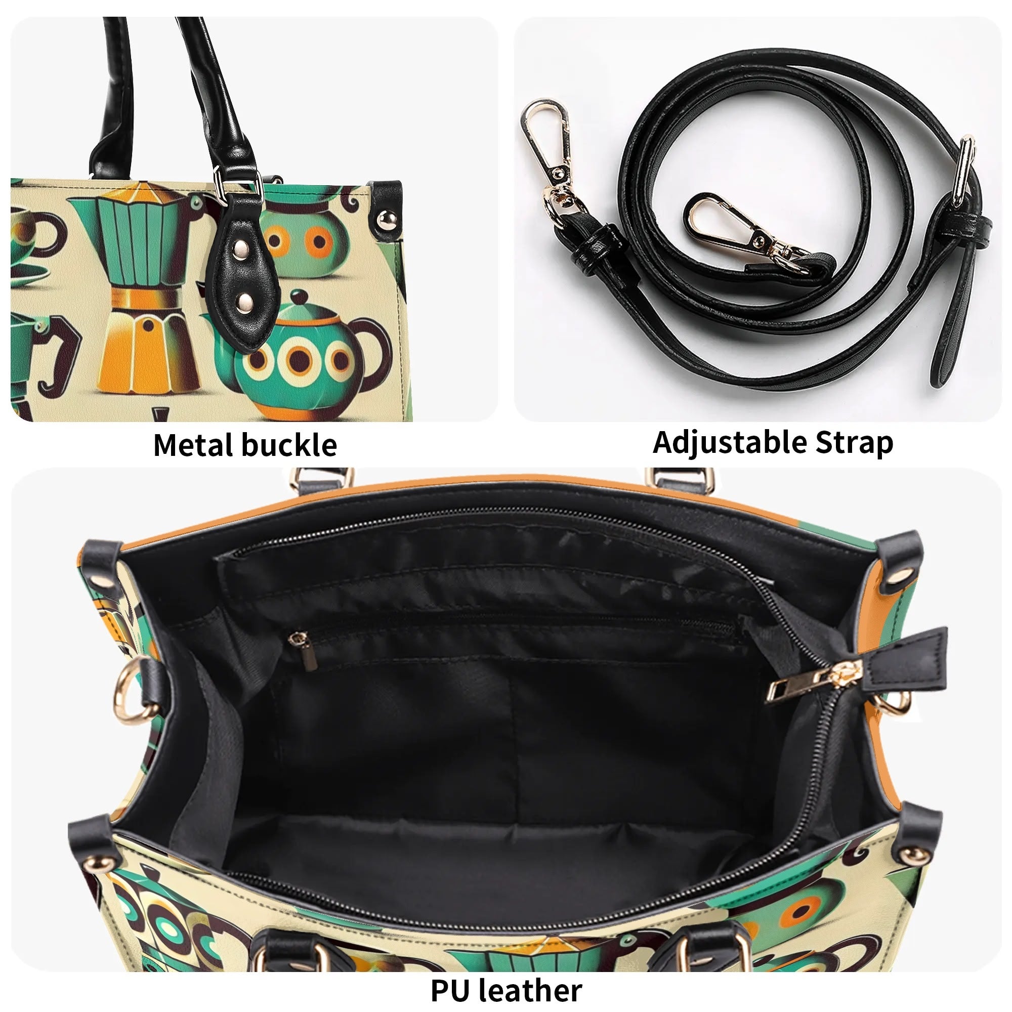 Coffee Lover, Mid Mod Kitschy Retro, State Of Texas Handbag - Mid Century Modern Gal