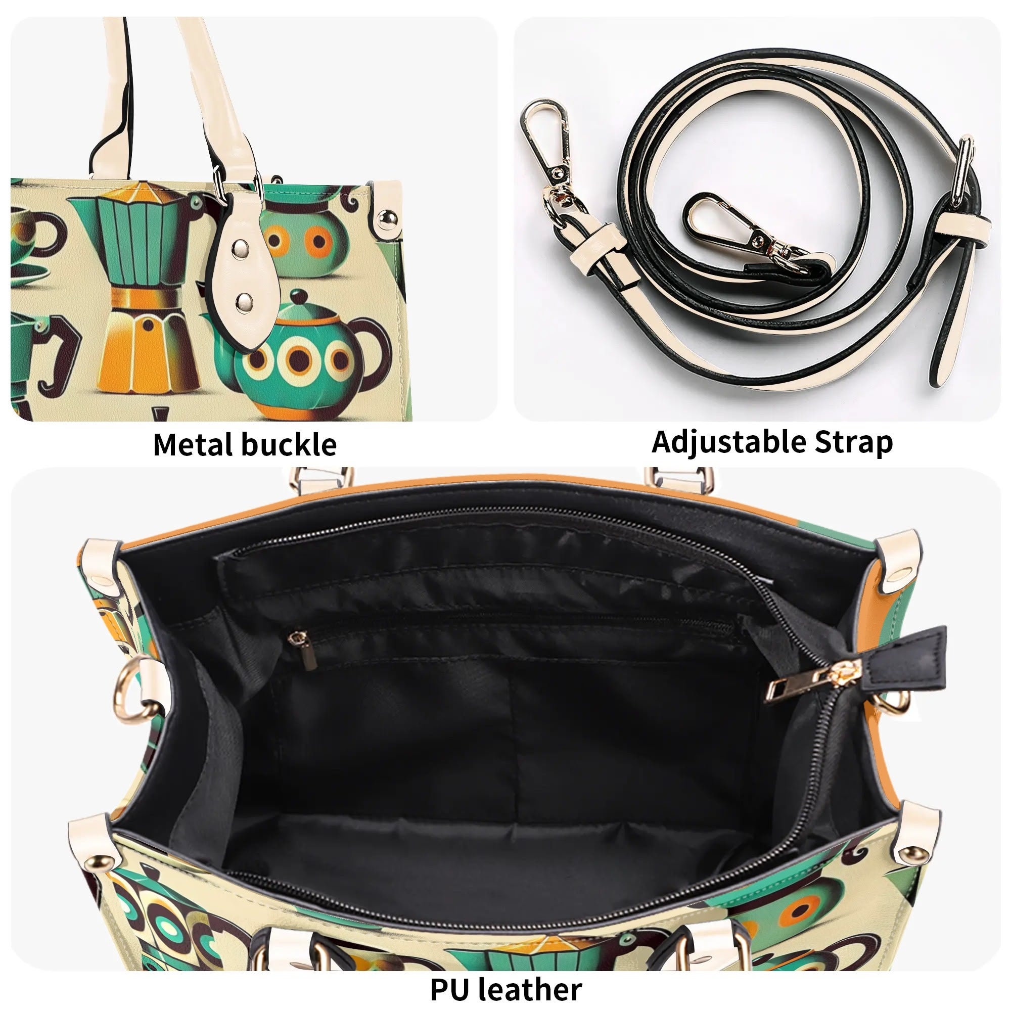 Coffee Lover, Mid Mod Kitschy Retro, State Of Texas Handbag - Mid Century Modern Gal