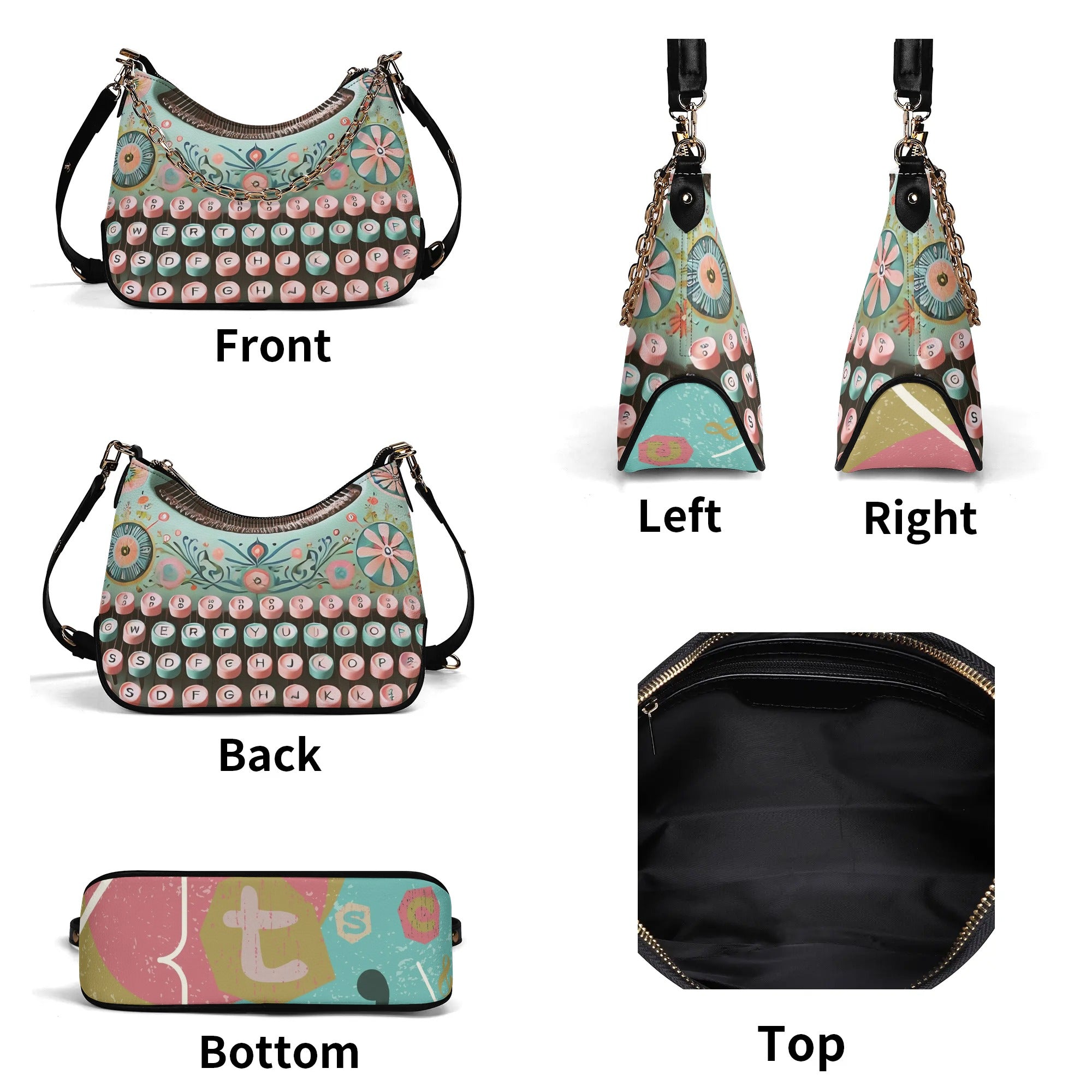 Kitschy Handbag Designed Retro Typewriter, Mid Mod Ladies Shoulder Bag - Mid Century Modern Gal