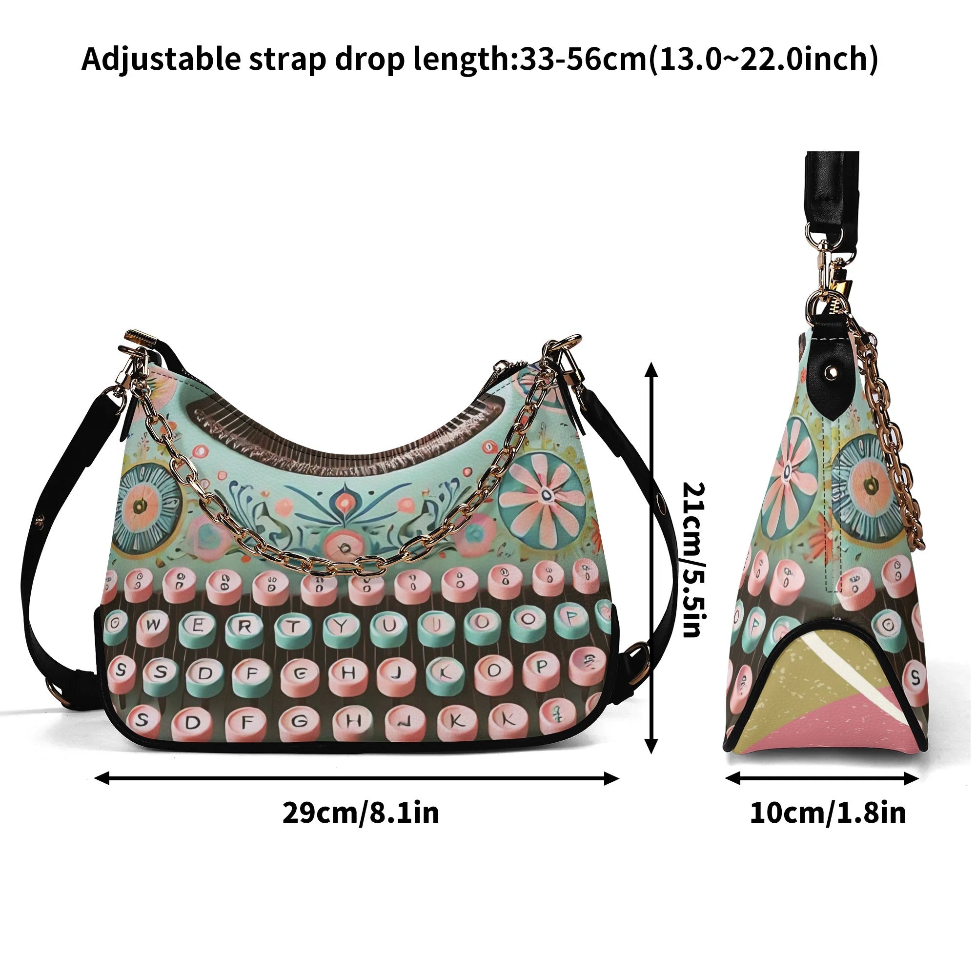 Kitschy Handbag Designed Retro Typewriter, Mid Mod Ladies Shoulder Bag - Mid Century Modern Gal