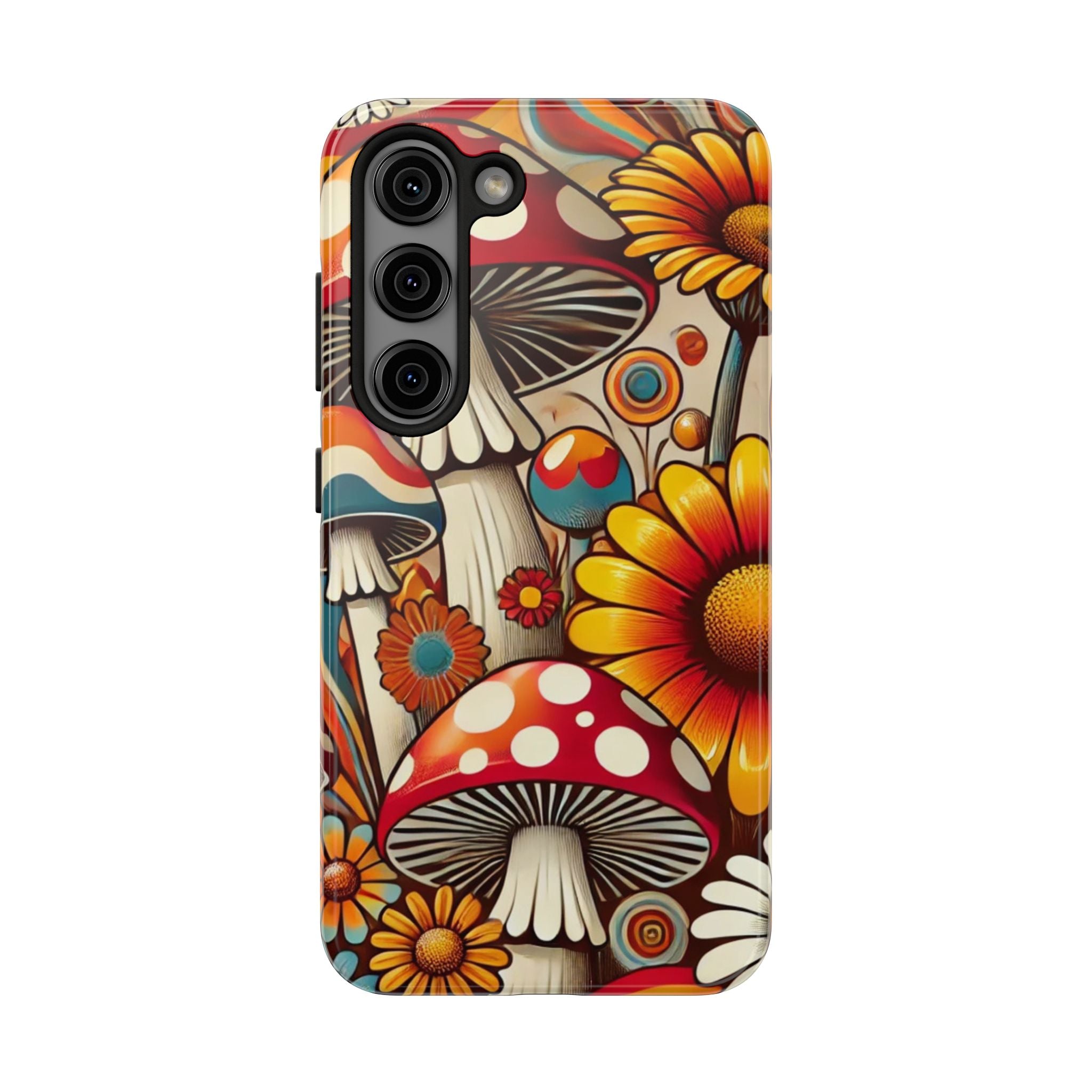 Bohemian Floral Mushroom Tough Phone Case - Trendy Protection for Nature Lovers - Mid Century Modern Gal