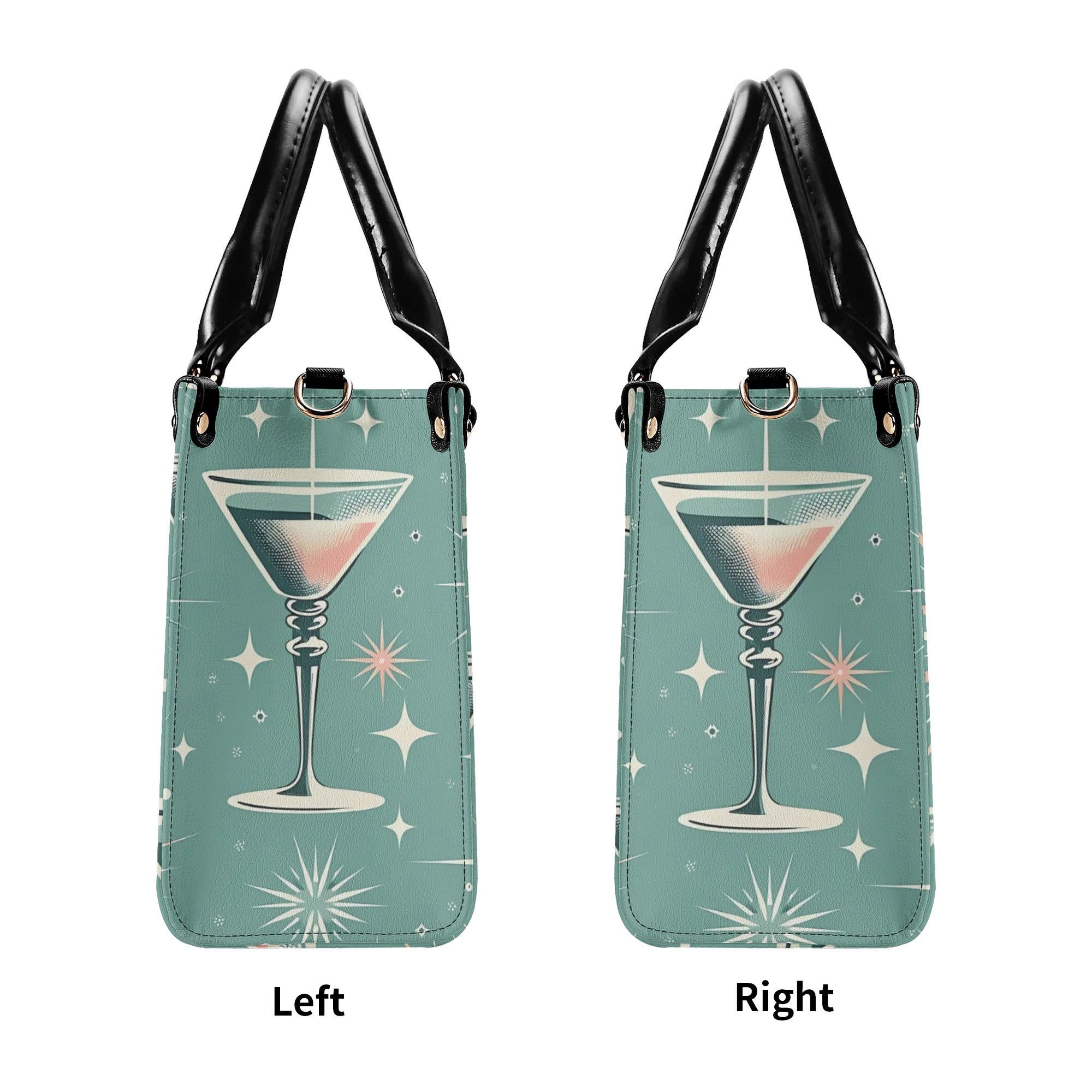 Mid Century Modern Gal, Mod 50s Atomic Kittie Martini Retro Kitschy Luxury Handbag Or Shoulder Bag - Mid Century Modern Gal