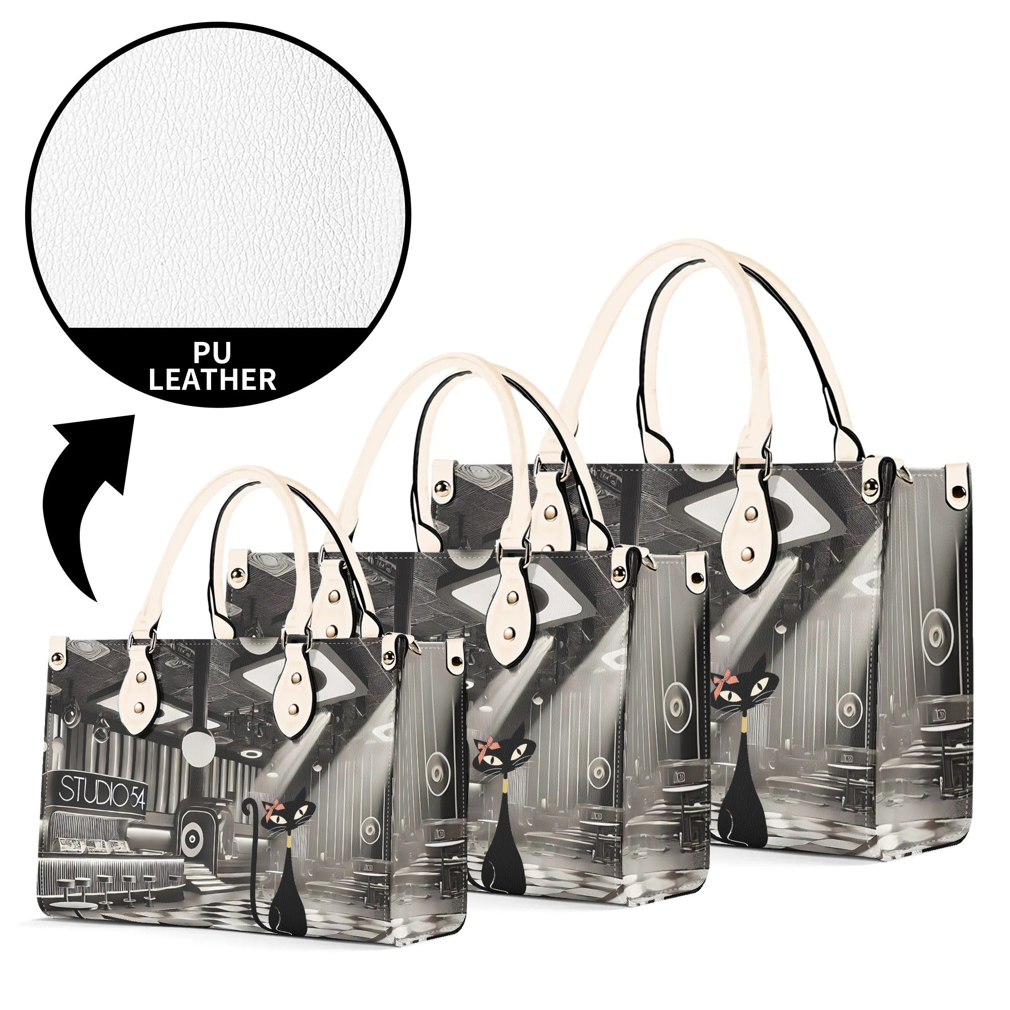 New York City Fashion Luxury Bag, Broadway Lover, Kitschy Cat, Shoulder, Handbag - Mid Century Modern Gal