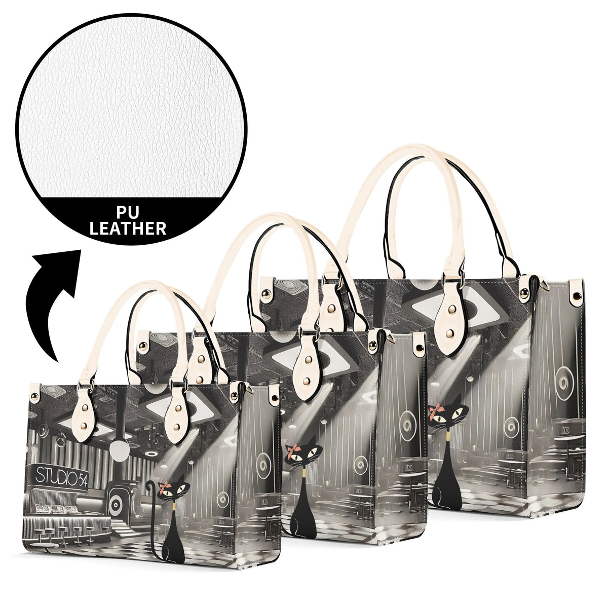 New York City Fashion Luxury Bag, Broadway Lover, Kitschy Cat, Shoulder, Handbag - Mid Century Modern Gal