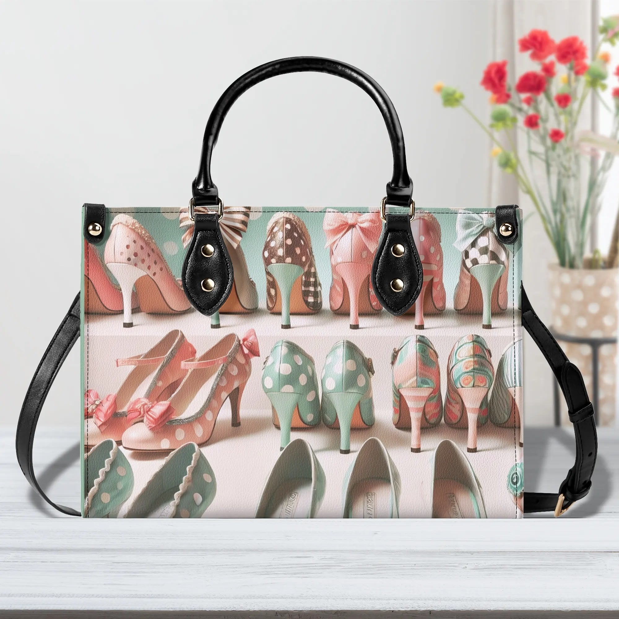 Shoe Lover Handbag, Mid Century Modern 50s Kitsch Shoes Luxury Quirky Cute Purse - Mid Century Modern Gal