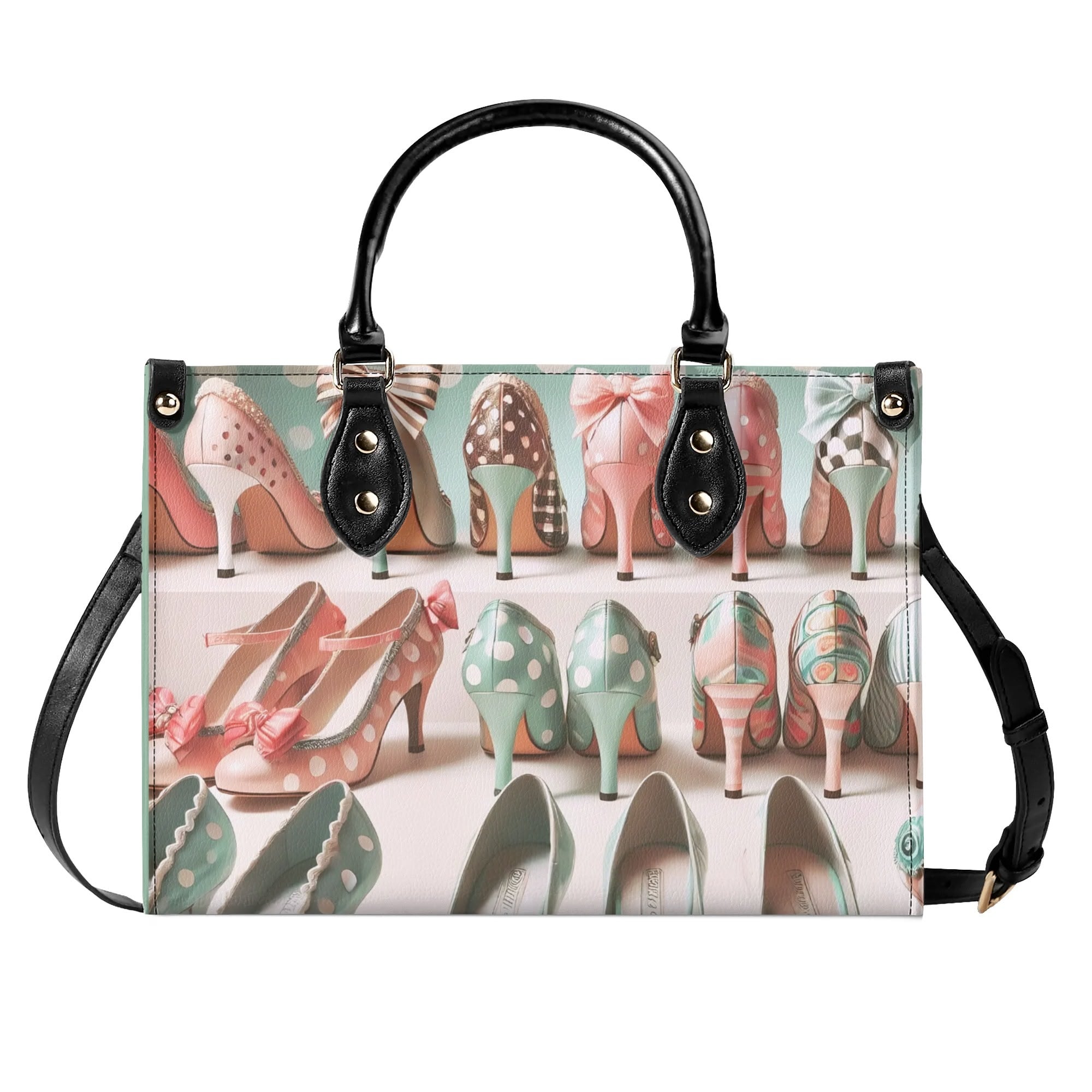 Shoe Lover Handbag, Mid Century Modern 50s Kitsch Shoes Luxury Quirky Cute Purse - Mid Century Modern Gal