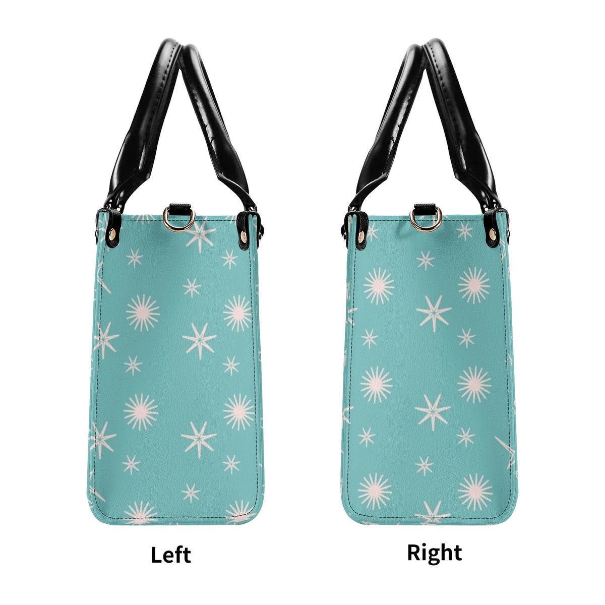 Mid Century Modern Atomic Kittie, Kitschy Quirky Funky Handbag, Shoulder Bag, Aqua, Coral, MCM Apparel - Mid Century Modern Gal