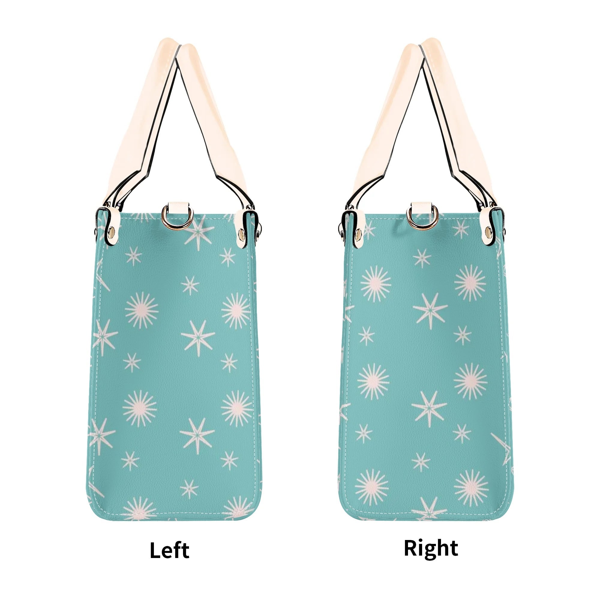 Mid Century Modern Atomic Kittie, Kitschy Quirky Funky Handbag, Shoulder Bag, Aqua, Coral, MCM Apparel - Mid Century Modern Gal