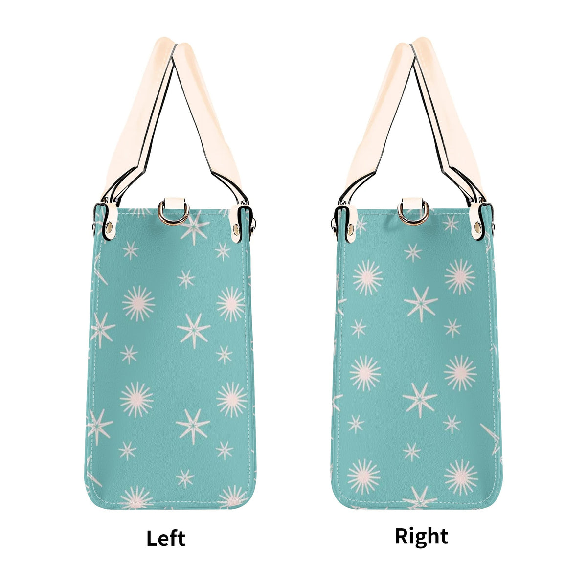 Mid Century Modern Atomic Kittie, Kitschy Quirky Funky Handbag, Shoulder Bag, Aqua, Coral, MCM Apparel - Mid Century Modern Gal