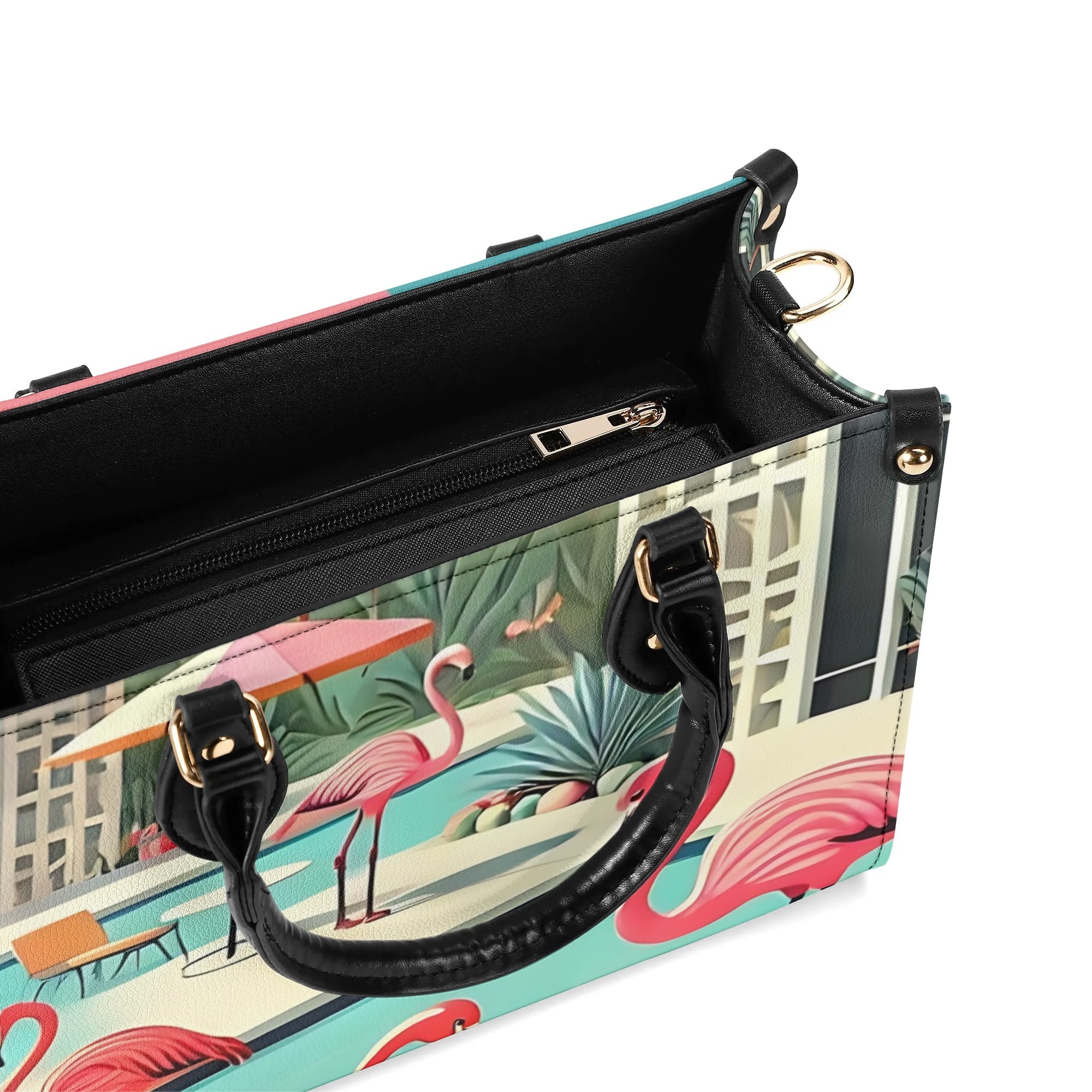 Palm Springs California Purse, Handbag, Shoulder Bag Mod Kitschy 50s Flamingo Bag - Mid Century Modern Gal