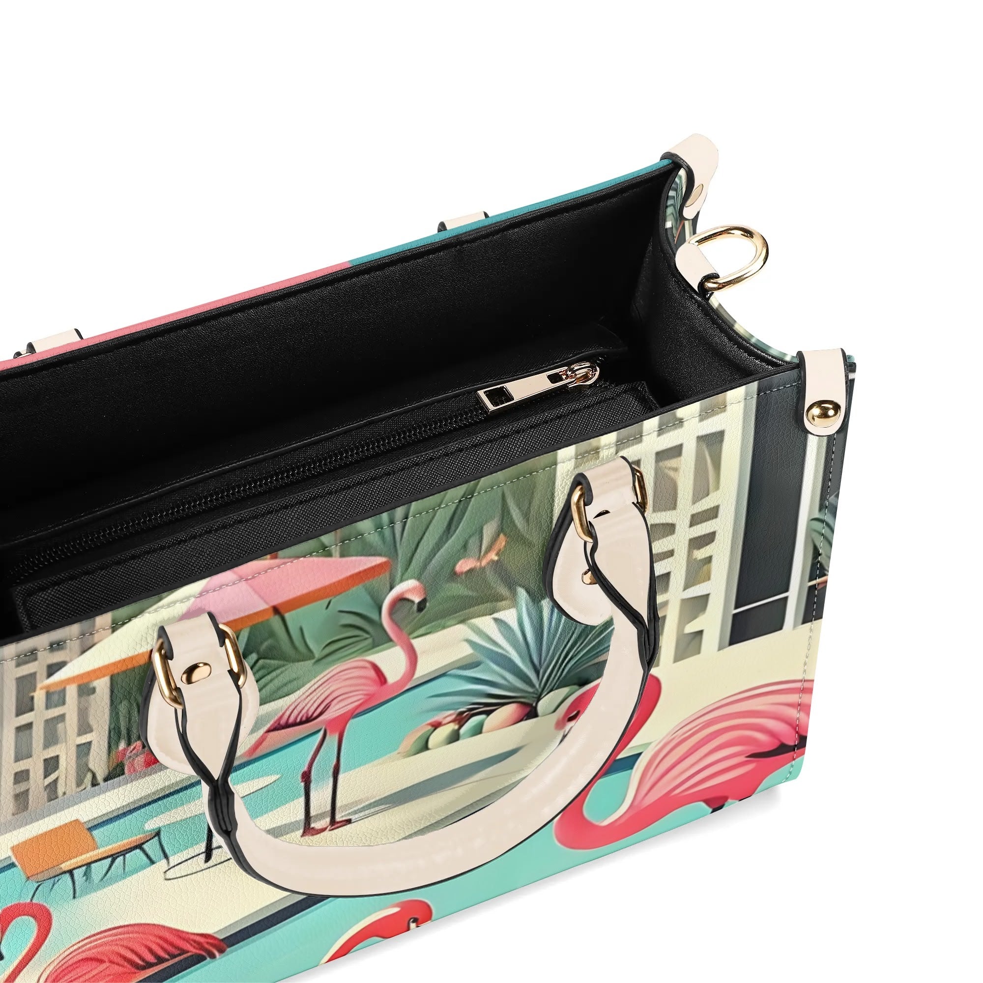 Palm Springs California Purse, Handbag, Shoulder Bag Mod Kitschy 50s Flamingo Bag - Mid Century Modern Gal