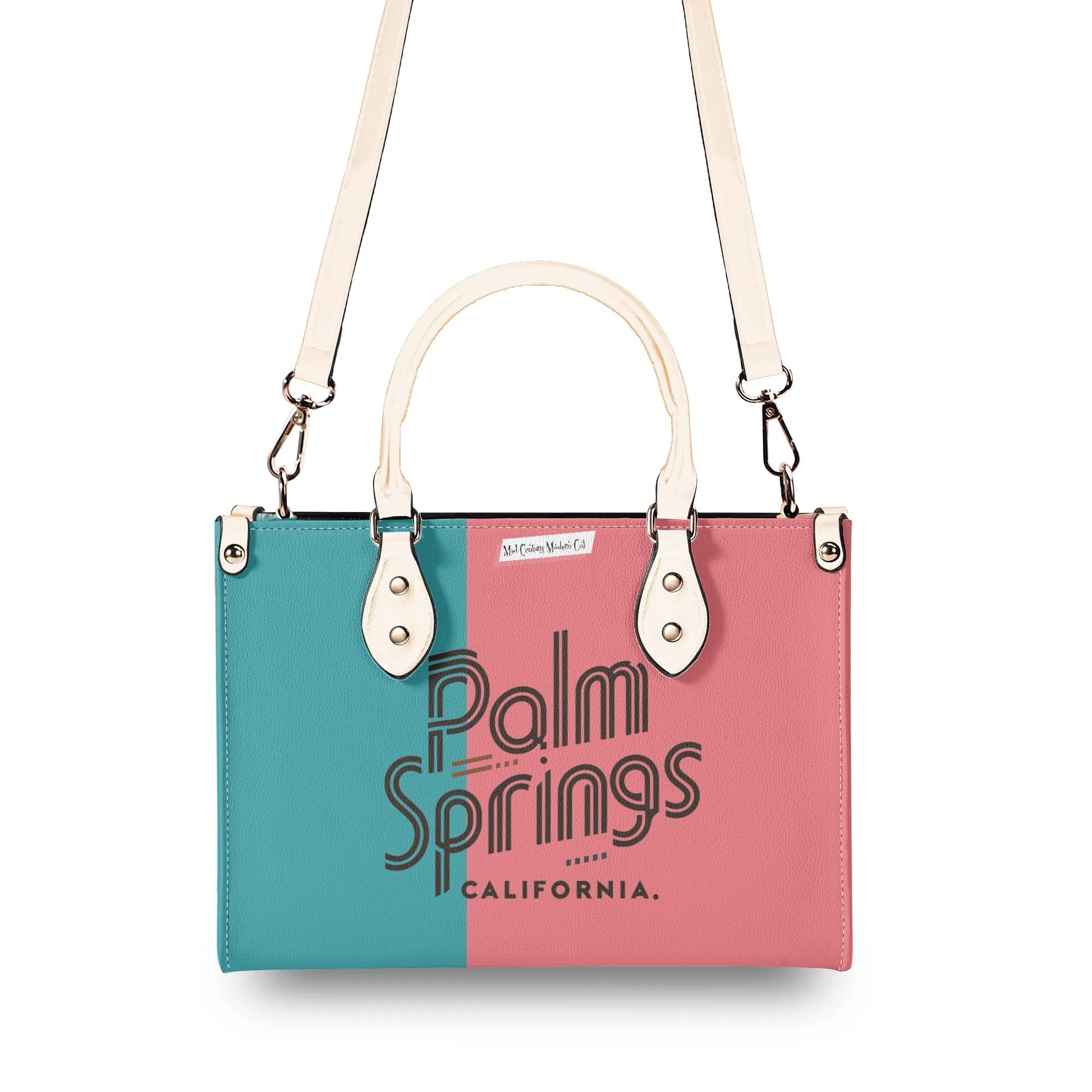 Palm Springs California Purse, Handbag, Shoulder Bag Mod Kitschy 50s Flamingo Bag - Mid Century Modern Gal