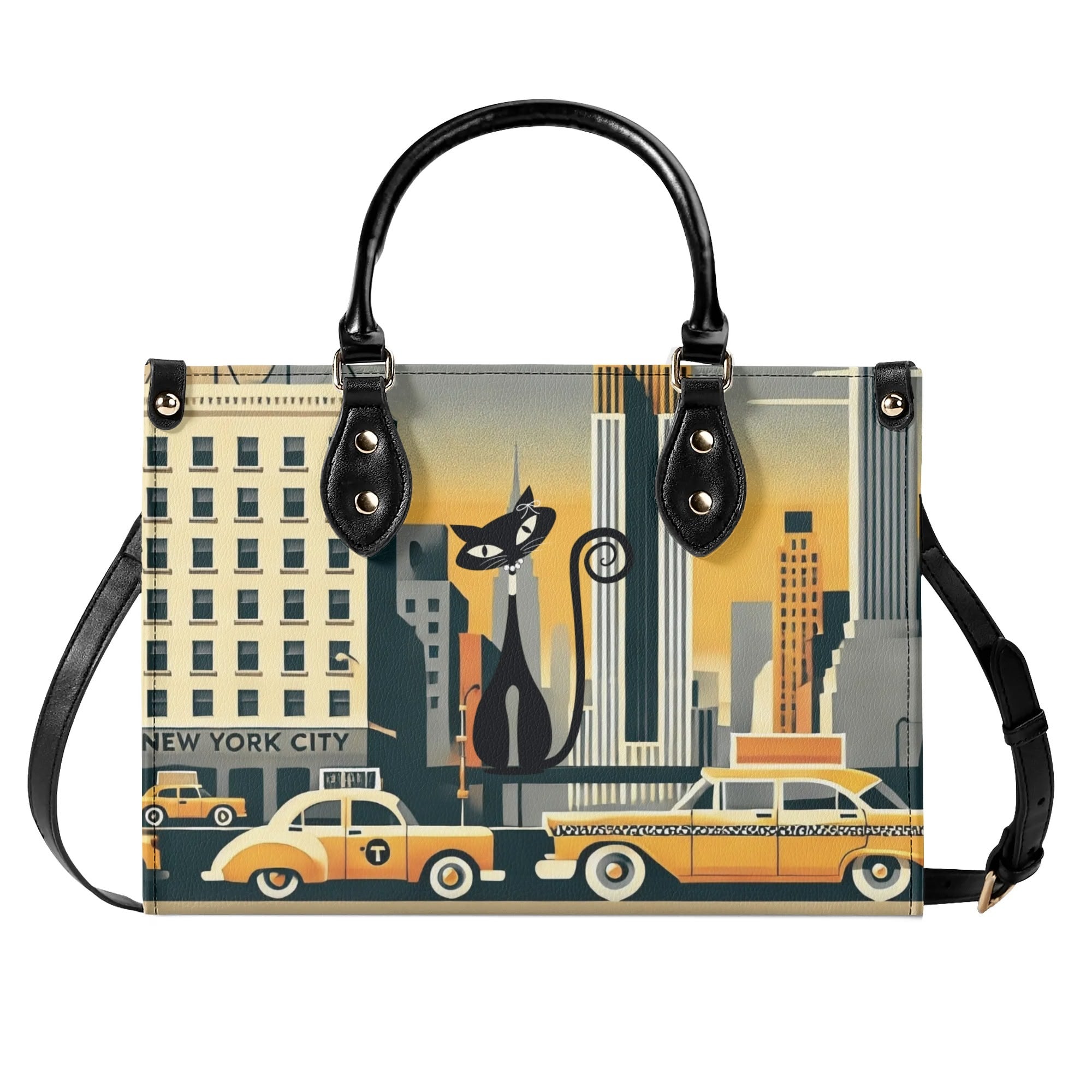 New York City Handbag, Trendy Kitschy City Purse, Shoulder Bag - Mid Century Modern Gal