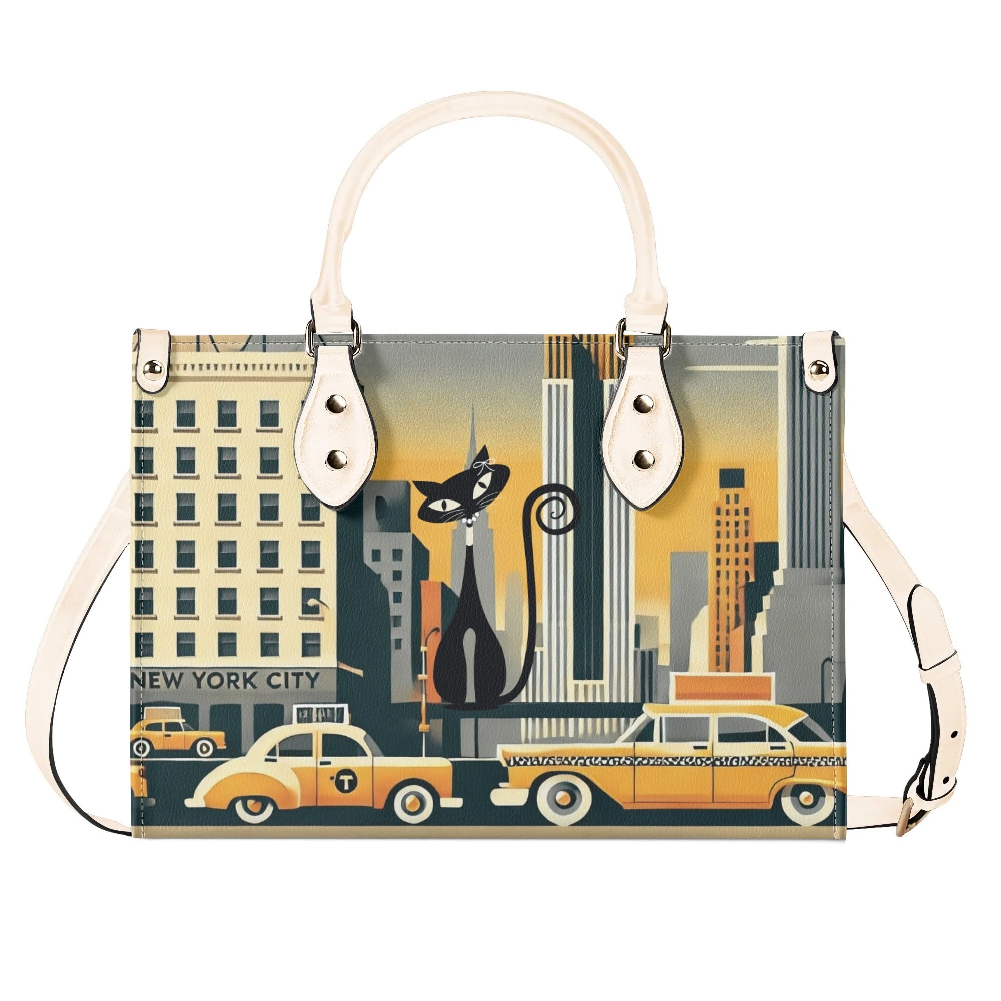 New York City Handbag, Trendy Kitschy City Purse, Shoulder Bag - Mid Century Modern Gal