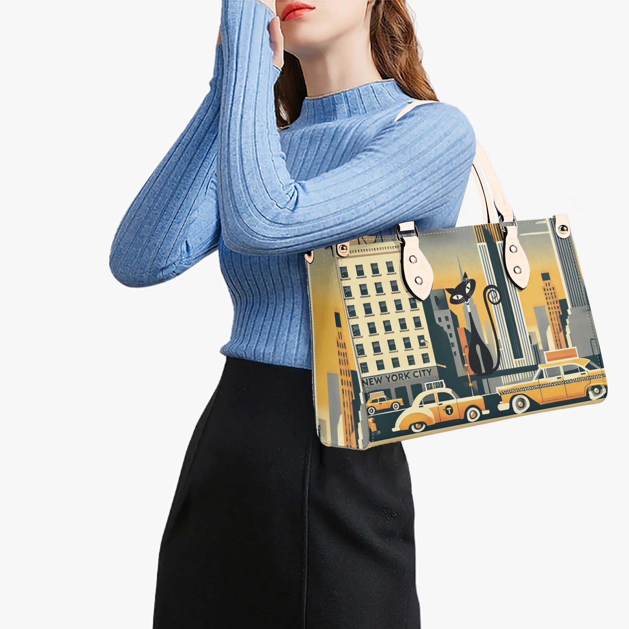 New York City Handbag, Trendy Kitschy City Purse, Shoulder Bag - Mid Century Modern Gal