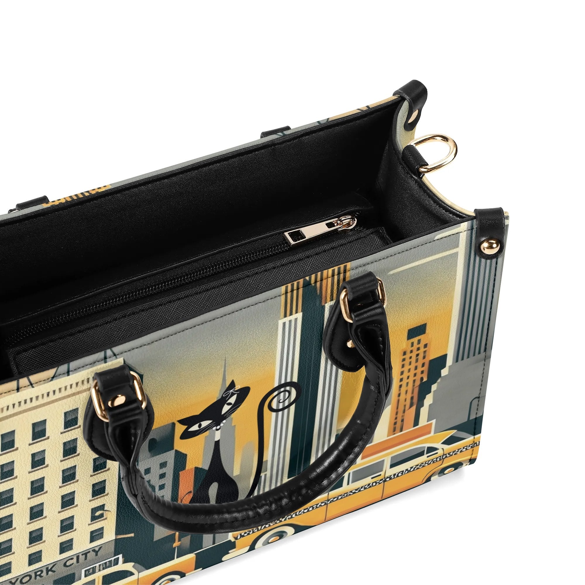 New York City Handbag, Trendy Kitschy City Purse, Shoulder Bag - Mid Century Modern Gal