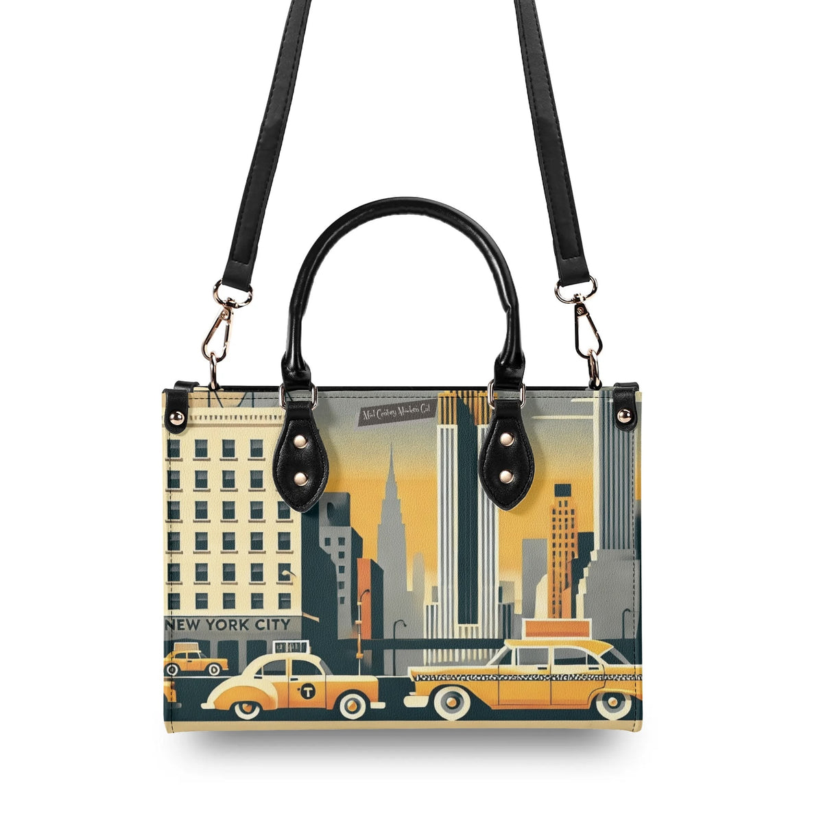 New York City Handbag, Trendy Kitschy City Purse, Shoulder Bag - Mid Century Modern Gal