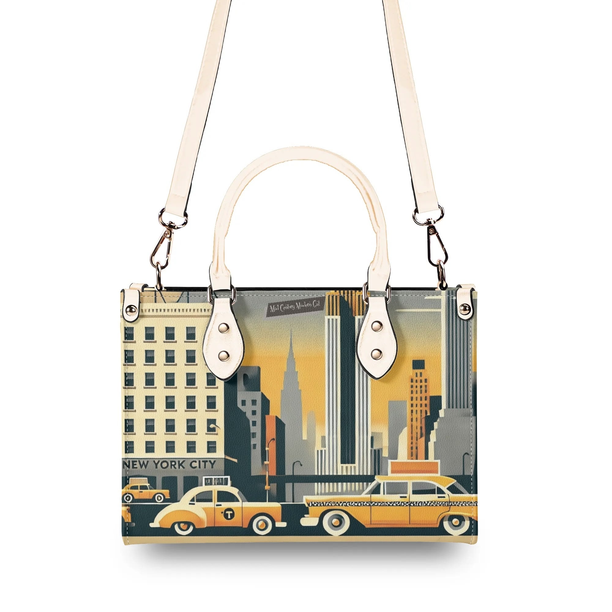 New York City Handbag, Trendy Kitschy City Purse, Shoulder Bag - Mid Century Modern Gal