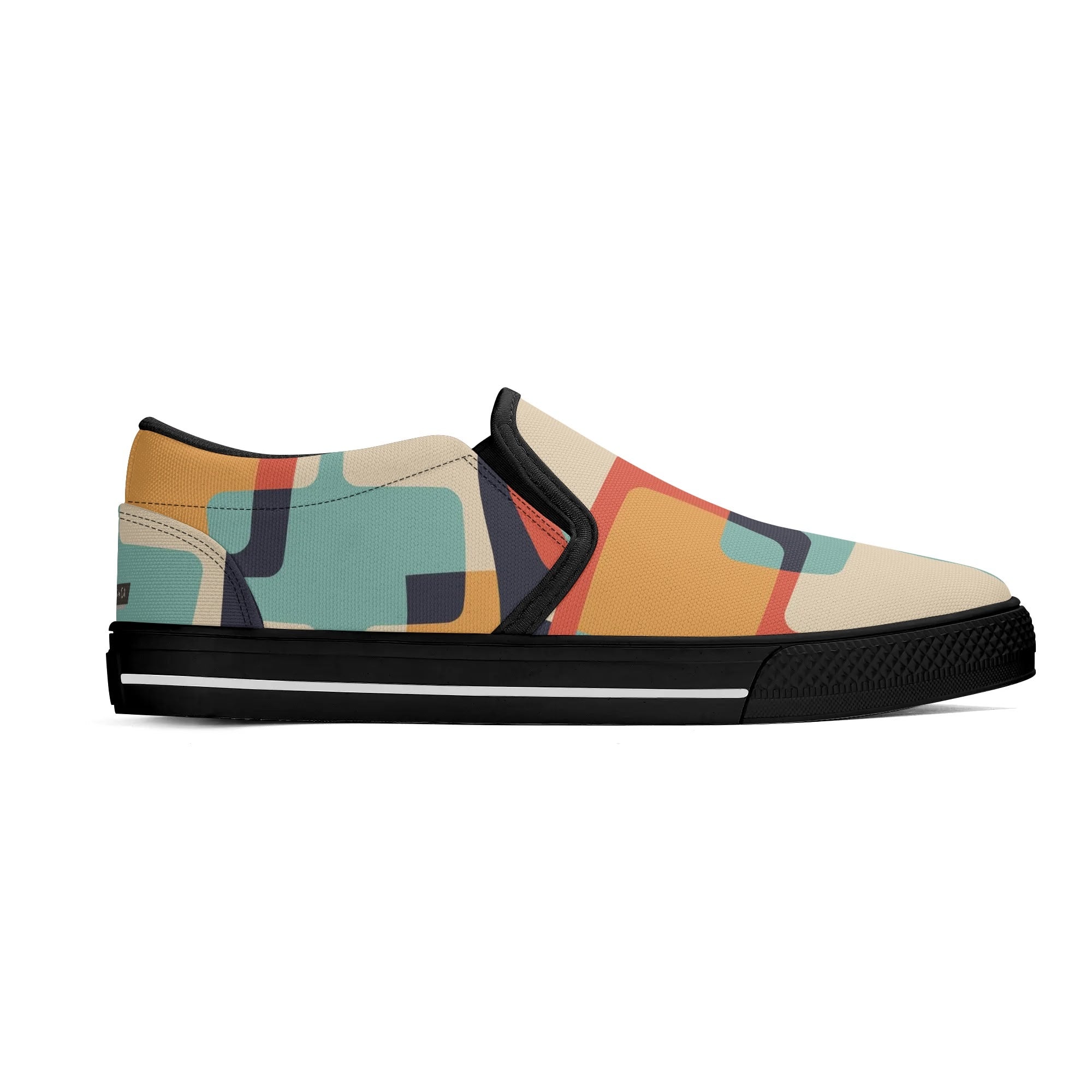 Mid Mod Atomic Kittie Kitschy Cat, Funky Fun Womens Slip On Loafer Shoes - Mid Century Modern Gal