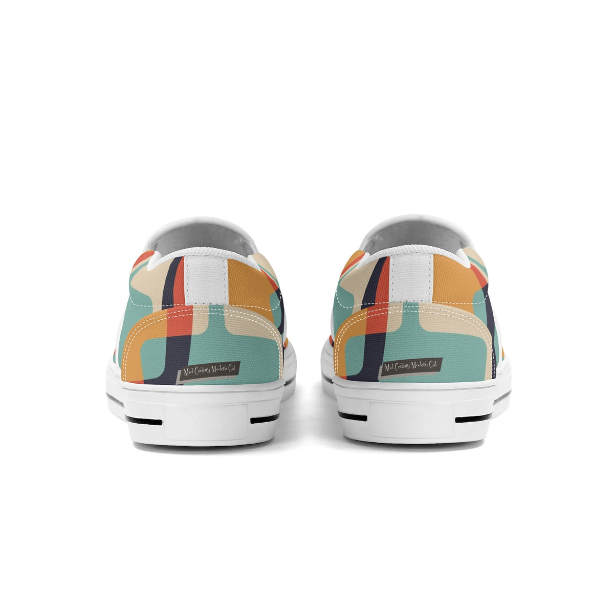 Mid Mod Atomic Kittie Kitschy Cat, Funky Fun Womens Slip On Loafer Shoes - Mid Century Modern Gal