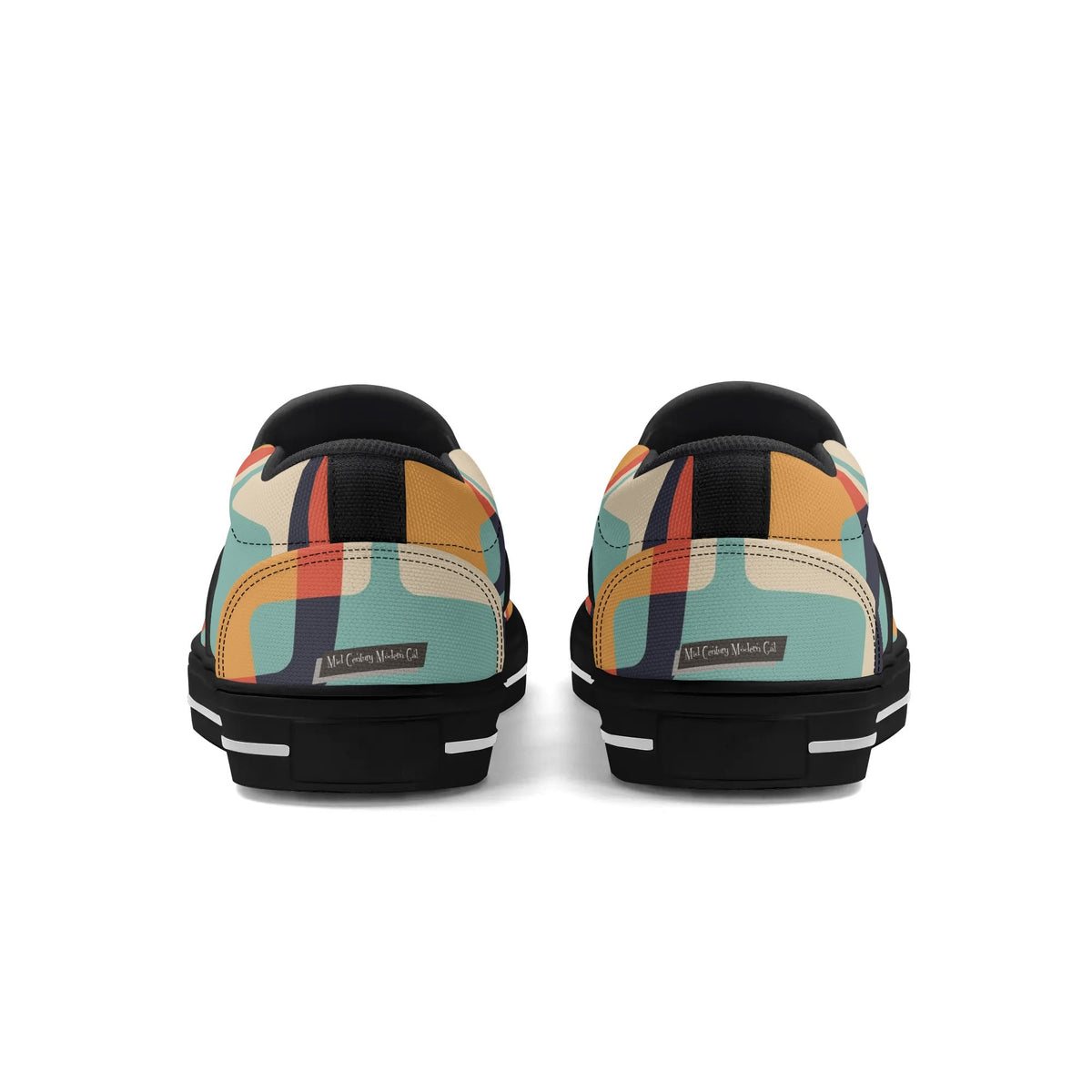 Mid Mod Atomic Kittie Kitschy Cat, Funky Fun Womens Slip On Loafer Shoes - Mid Century Modern Gal