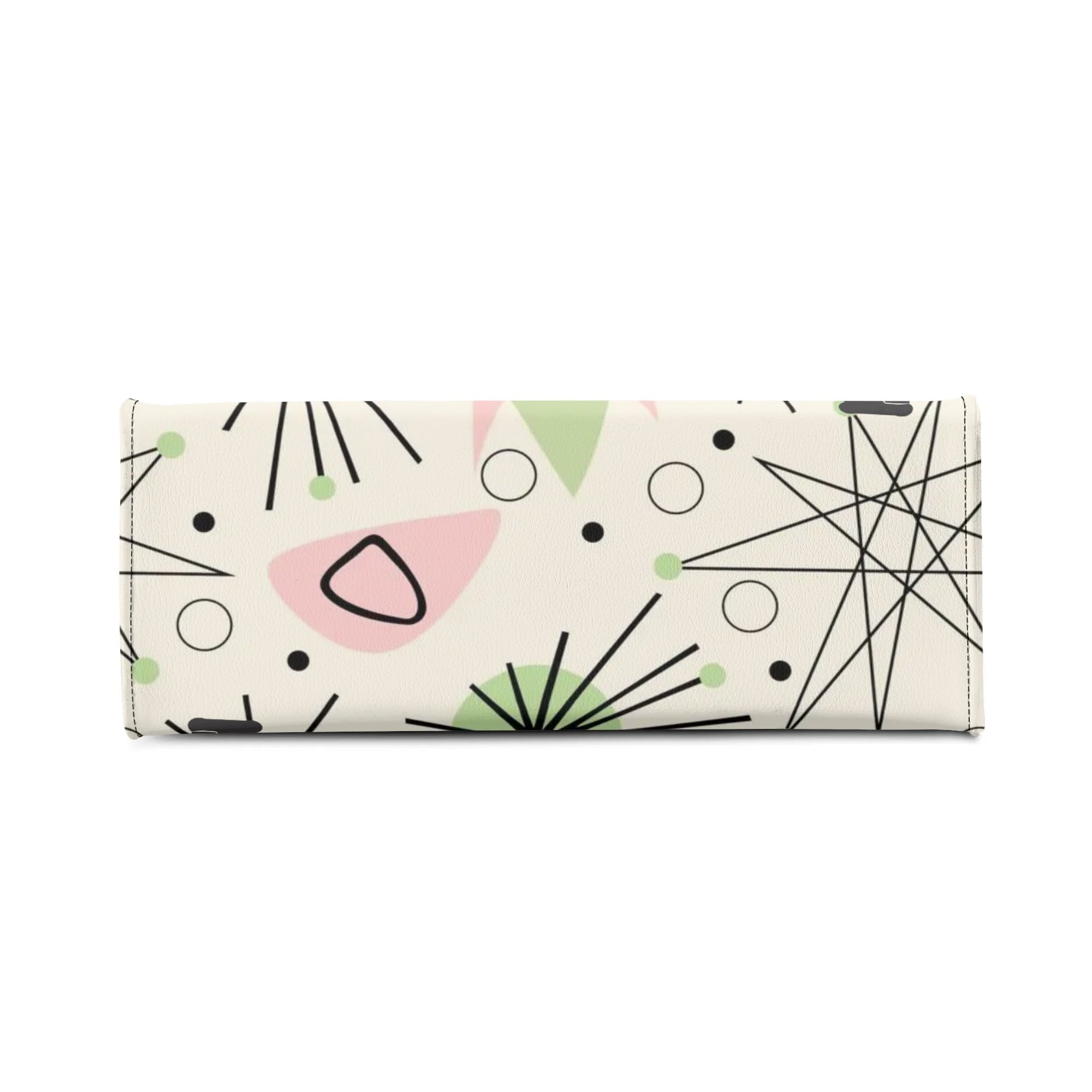 Mid Century Modern Handbag Atomic Cat, Kitschy Mod Starburst Designed - Mid Century Modern Gal