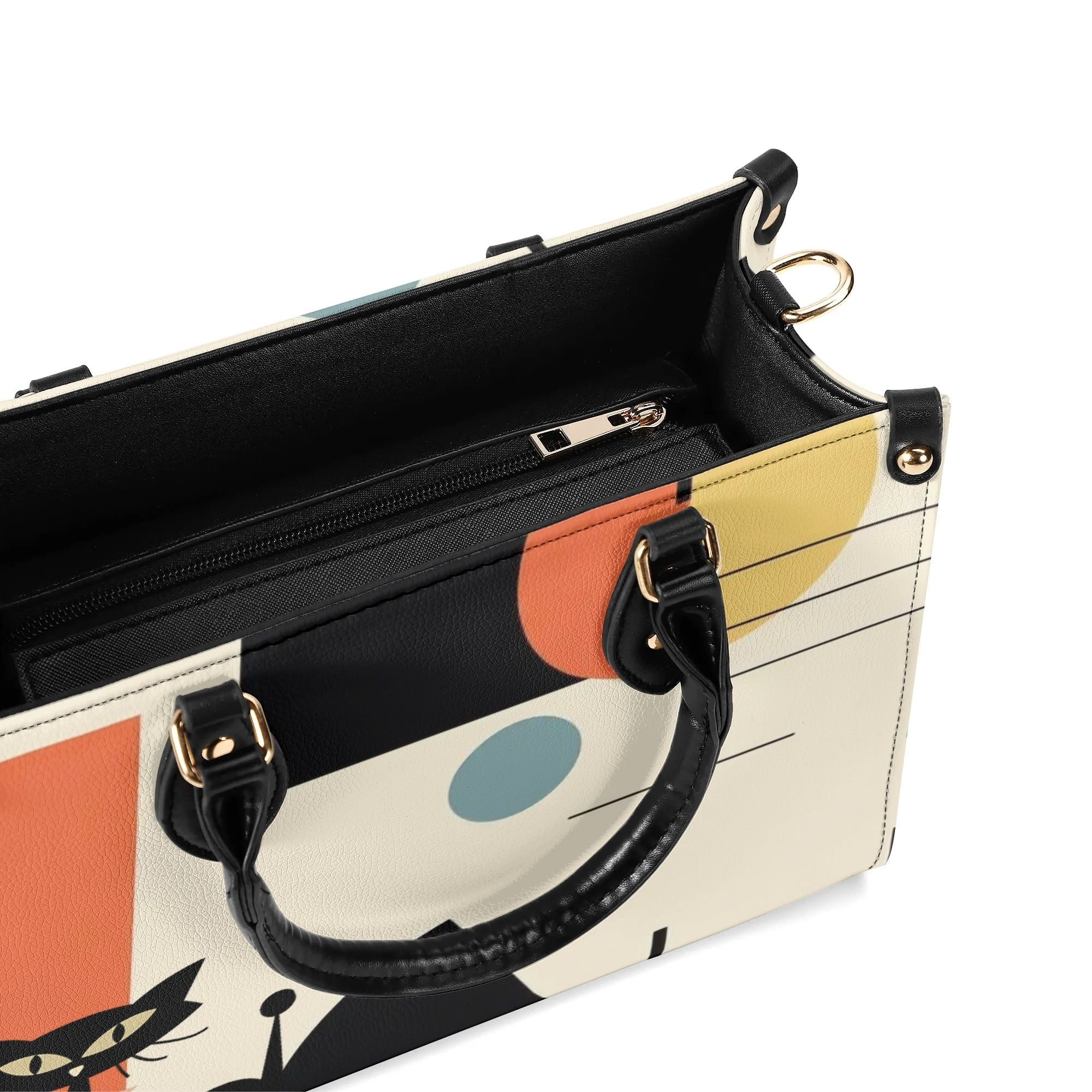 Atomic Cat Mid Mod Bauhaus Designed Trendy Luxury Handbag, Shoulder Bag - Mid Century Modern Gal