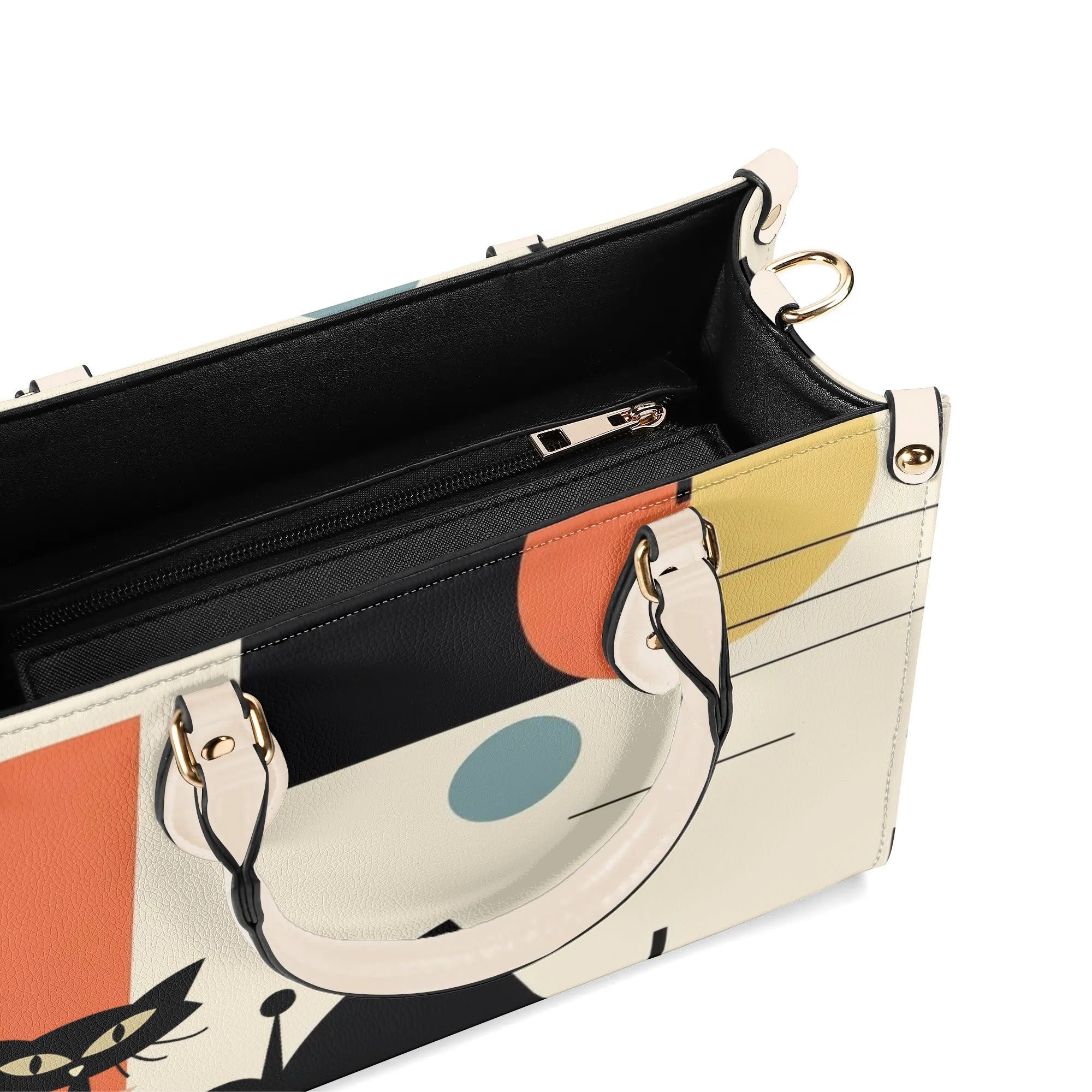 Atomic Cat Mid Mod Bauhaus Designed Trendy Luxury Handbag, Shoulder Bag - Mid Century Modern Gal