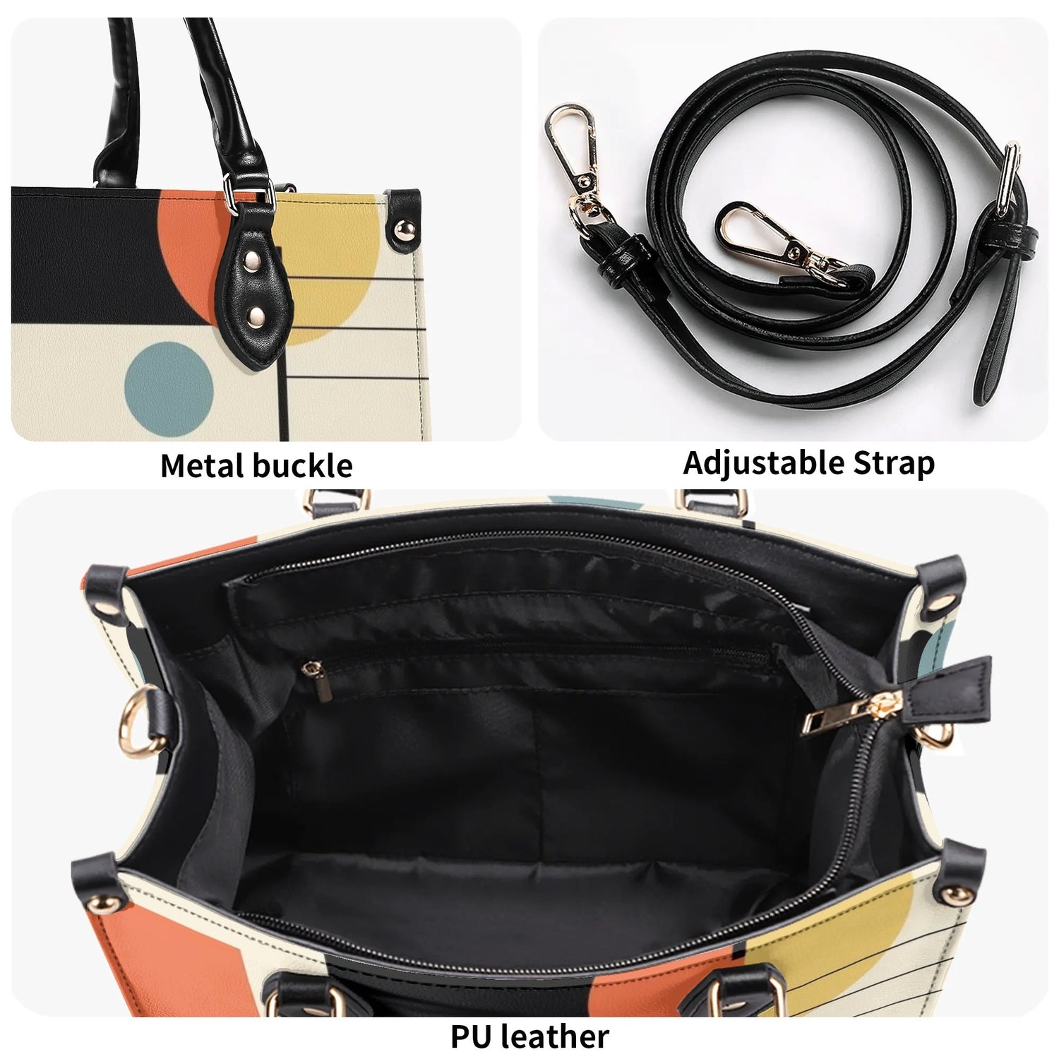 Atomic Cat Mid Mod Bauhaus Designed Trendy Luxury Handbag, Shoulder Bag - Mid Century Modern Gal