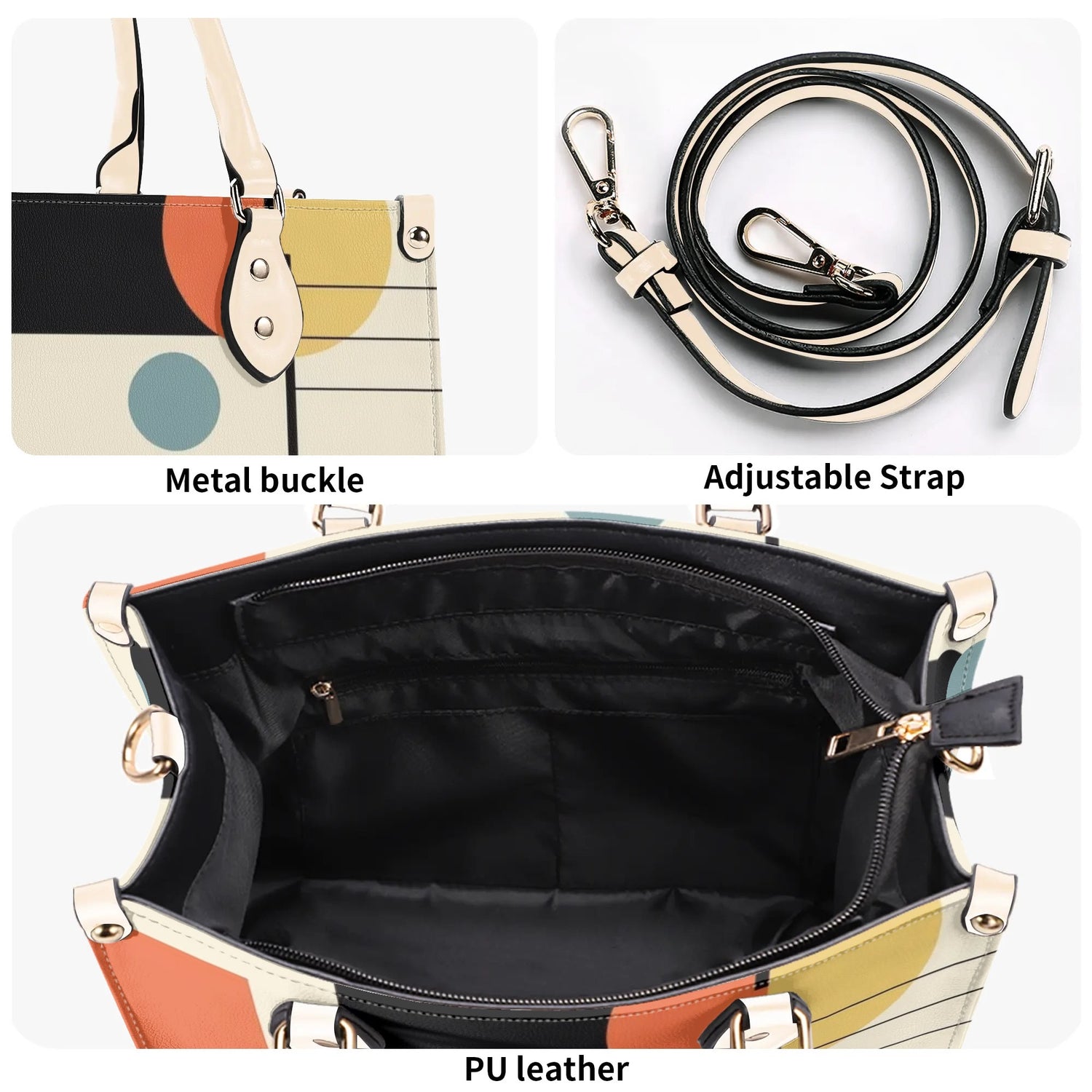Atomic Cat Mid Mod Bauhaus Designed Trendy Luxury Handbag, Shoulder Bag - Mid Century Modern Gal