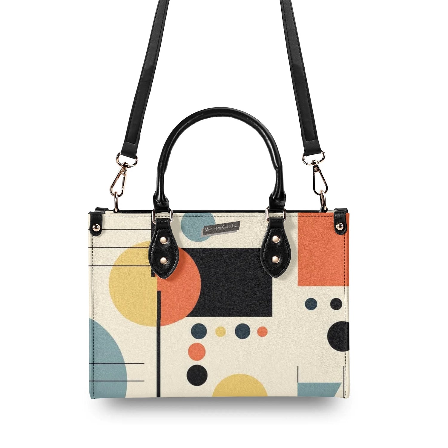 Atomic Cat Mid Mod Bauhaus Designed Trendy Luxury Handbag, Shoulder Bag - Mid Century Modern Gal