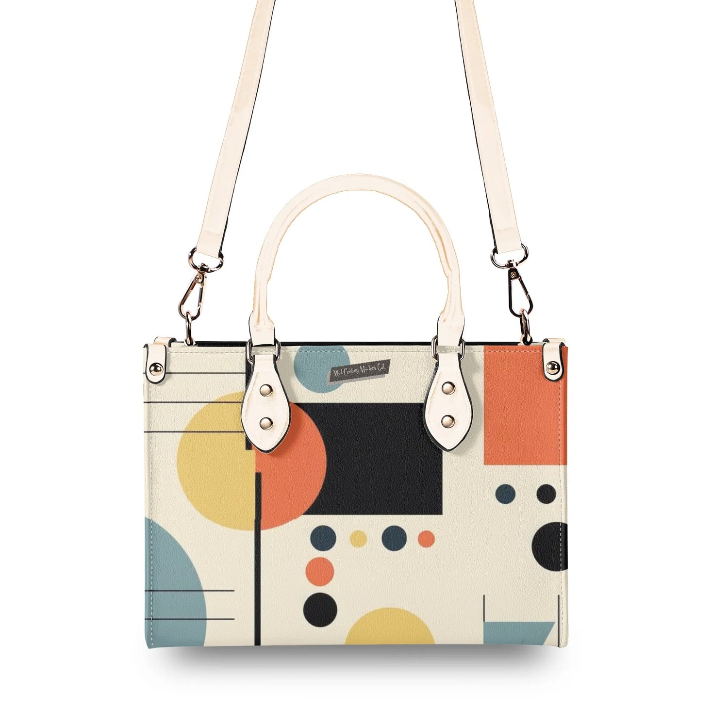 Atomic Cat Mid Mod Bauhaus Designed Trendy Luxury Handbag, Shoulder Bag - Mid Century Modern Gal
