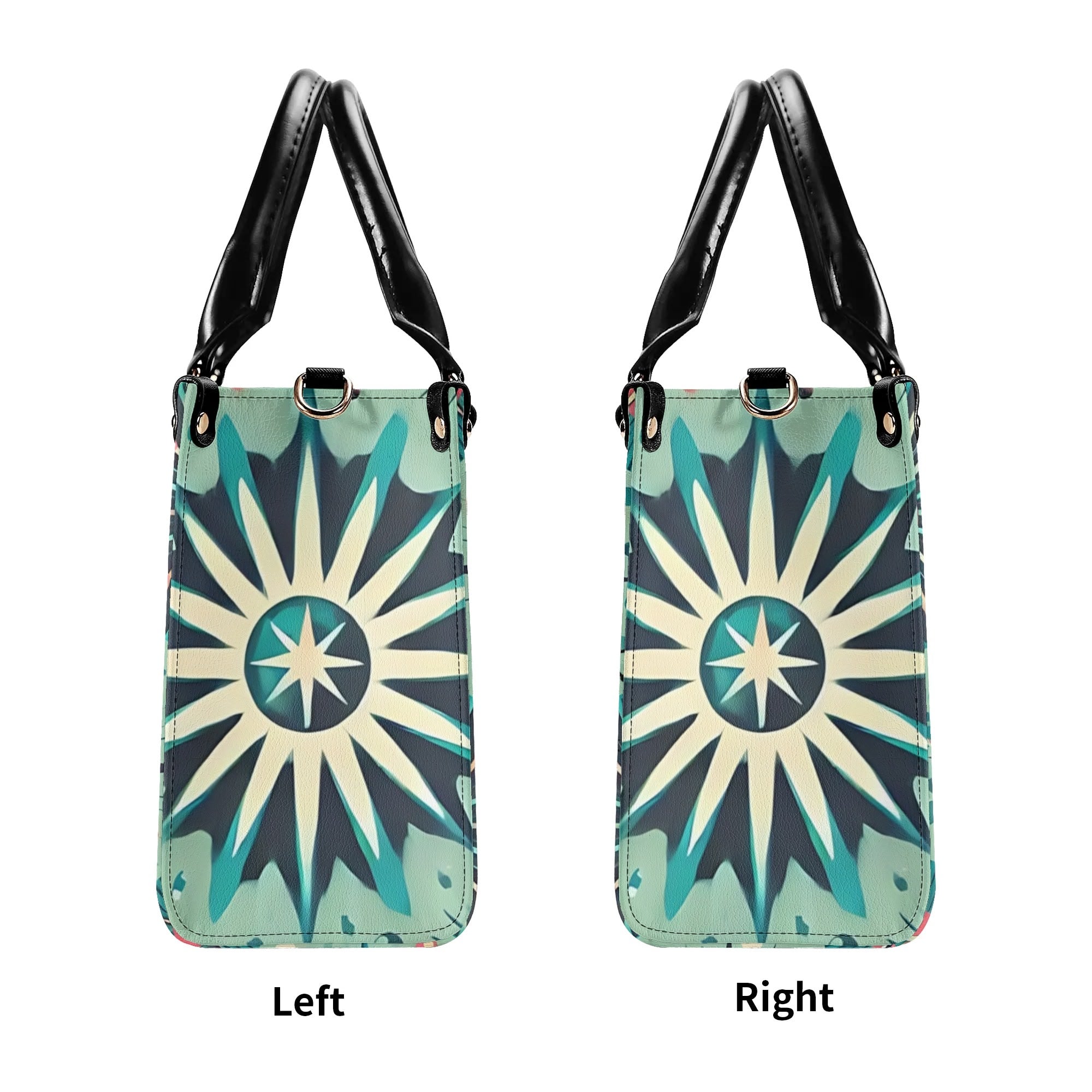 Atomic Style Kitschy Kitties, Mid Century Modern Teal, Pink Kitschy Fun Handbag, Shoulder Bag - Mid Century Modern Gal