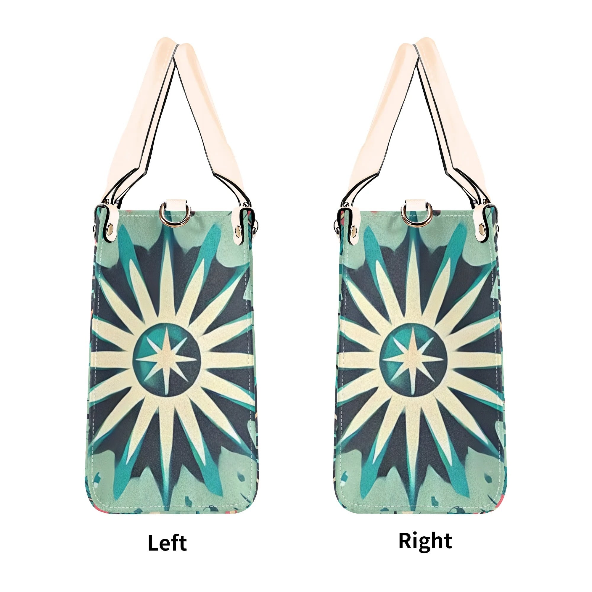 Atomic Style Kitschy Kitties, Mid Century Modern Teal, Pink Kitschy Fun Handbag, Shoulder Bag - Mid Century Modern Gal