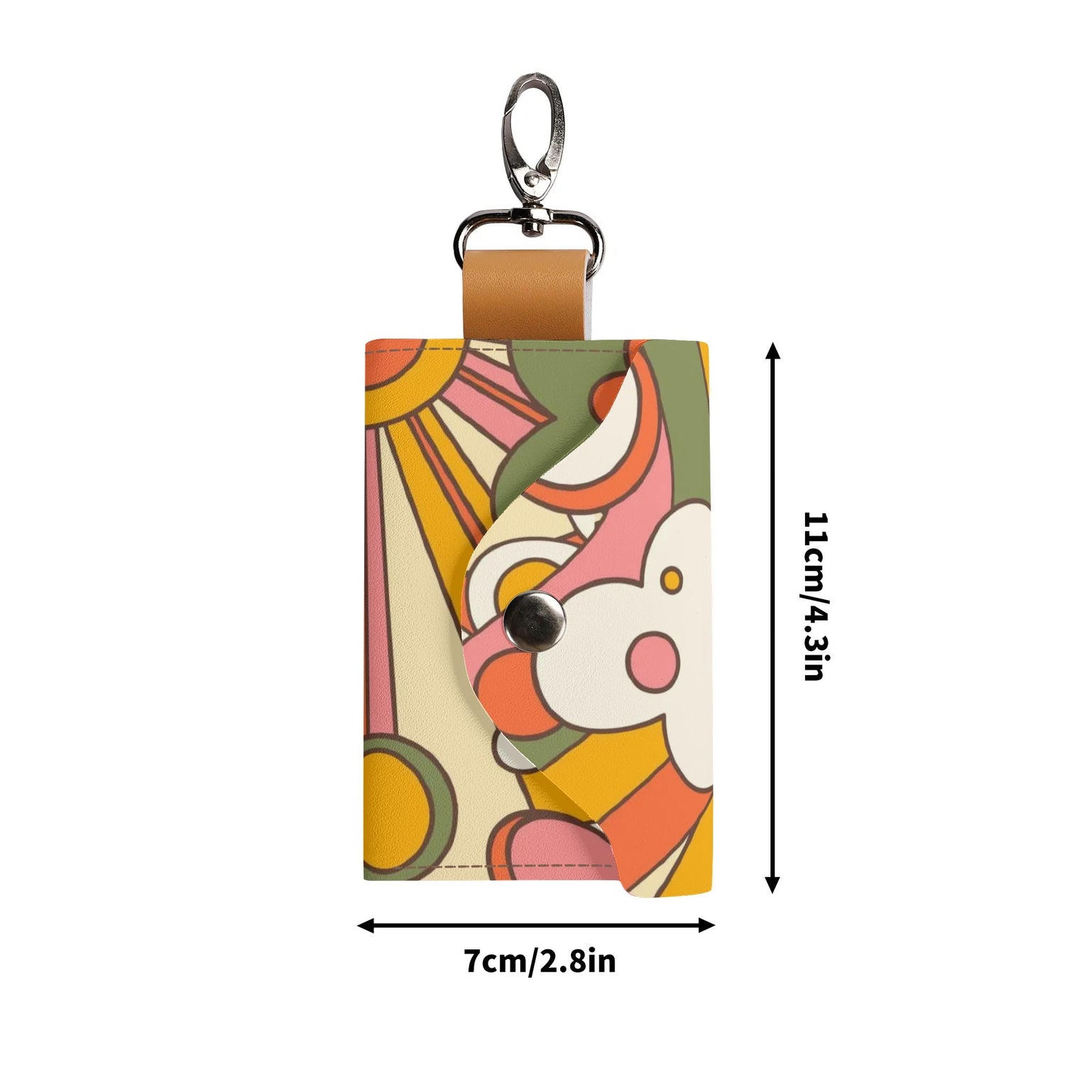 Groovy 60s 70s Retro Key Chain Holder For Purse Or Pocket - Mid Century Modern Gal