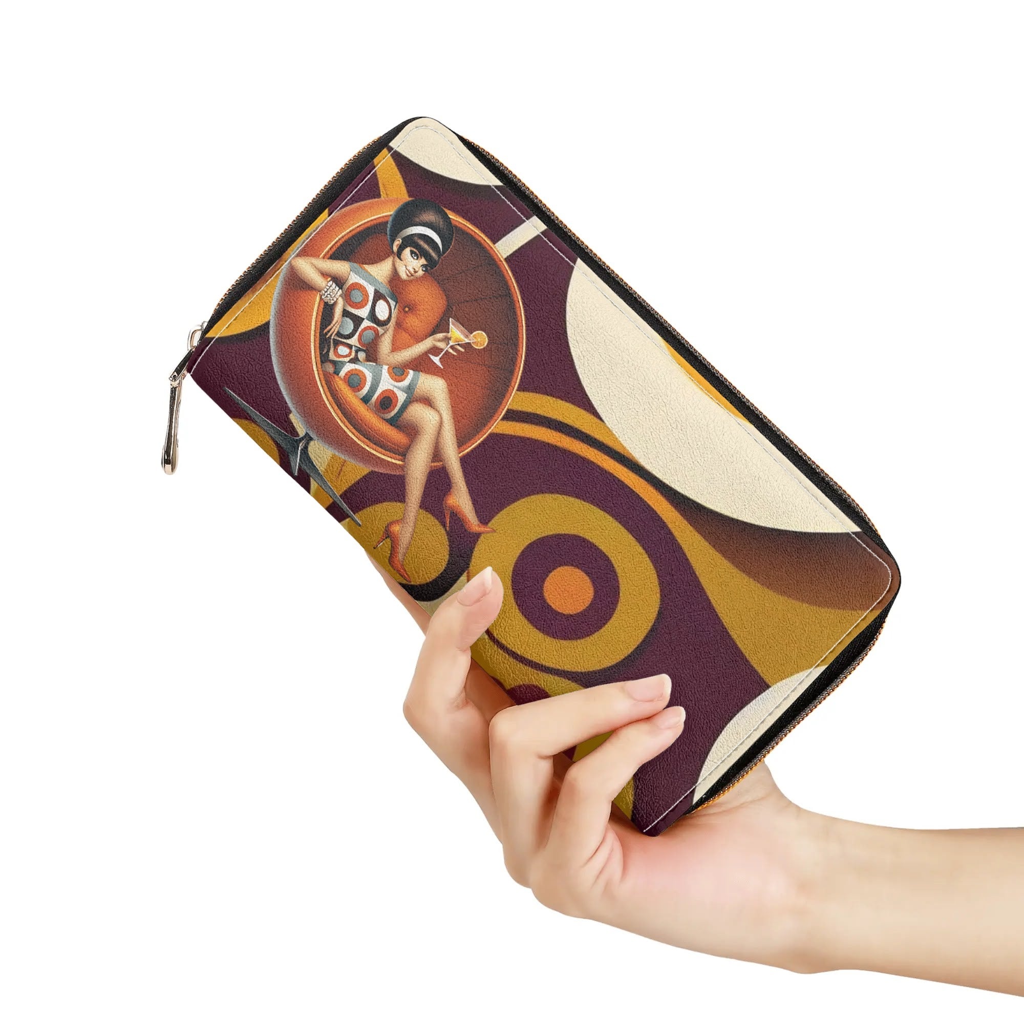 60s Mod Gal, Flower Power Groovy Mid Mod Wallet - Mid Century Modern Gal