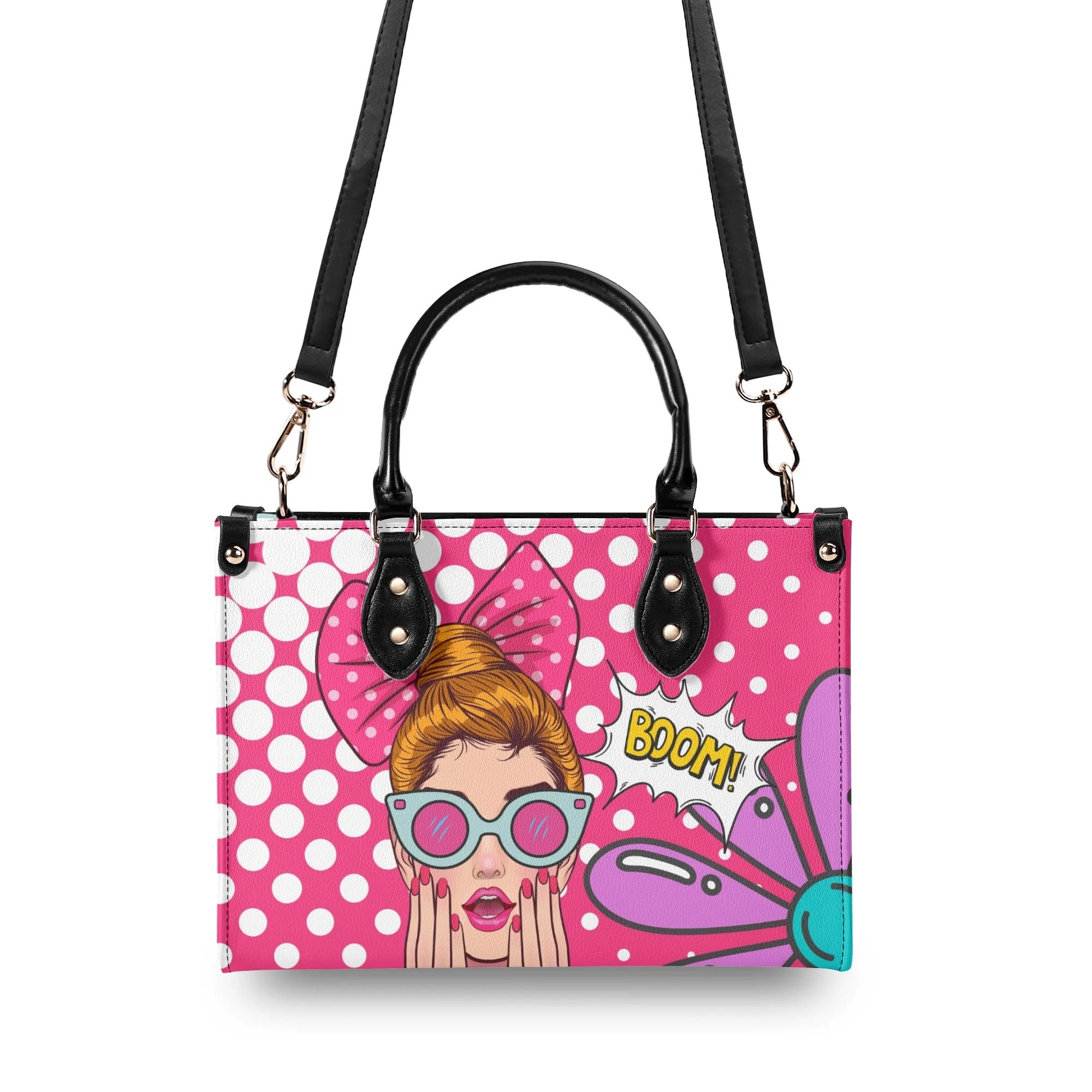 Pop Art Funky Fun Retro Reversible Handbag, Shoulder Bag - Mid Century Modern Gal