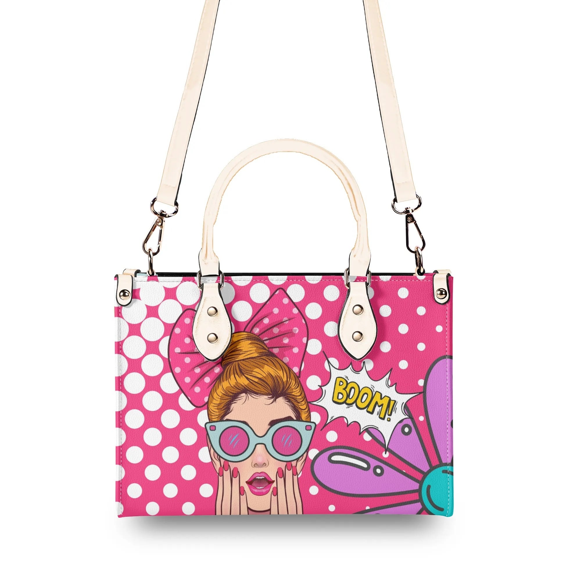Pop Art Funky Fun Retro Reversible Handbag, Shoulder Bag - Mid Century Modern Gal