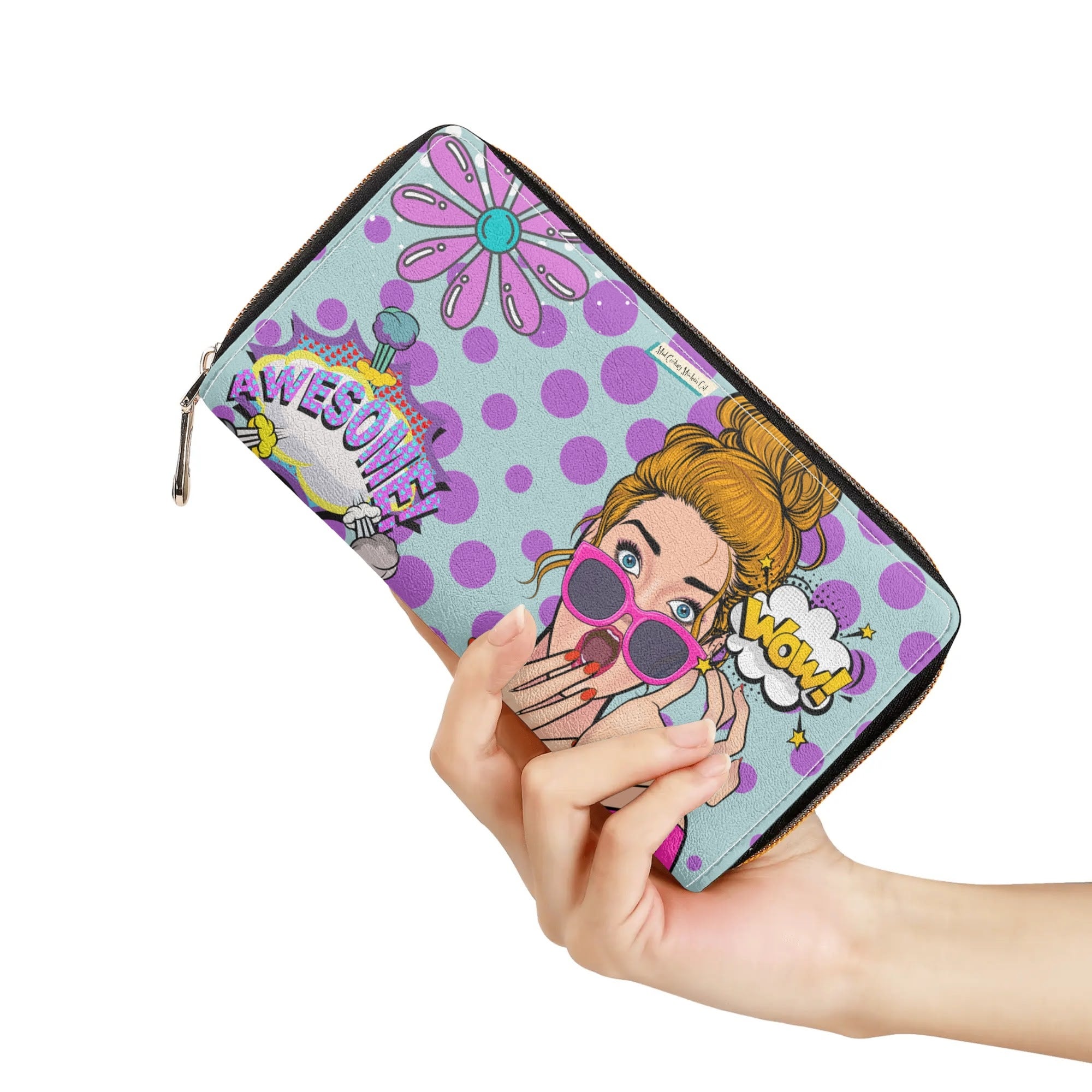 Pop Art Funky Fun Trendy Retro Reversible Wallet - Mid Century Modern Gal
