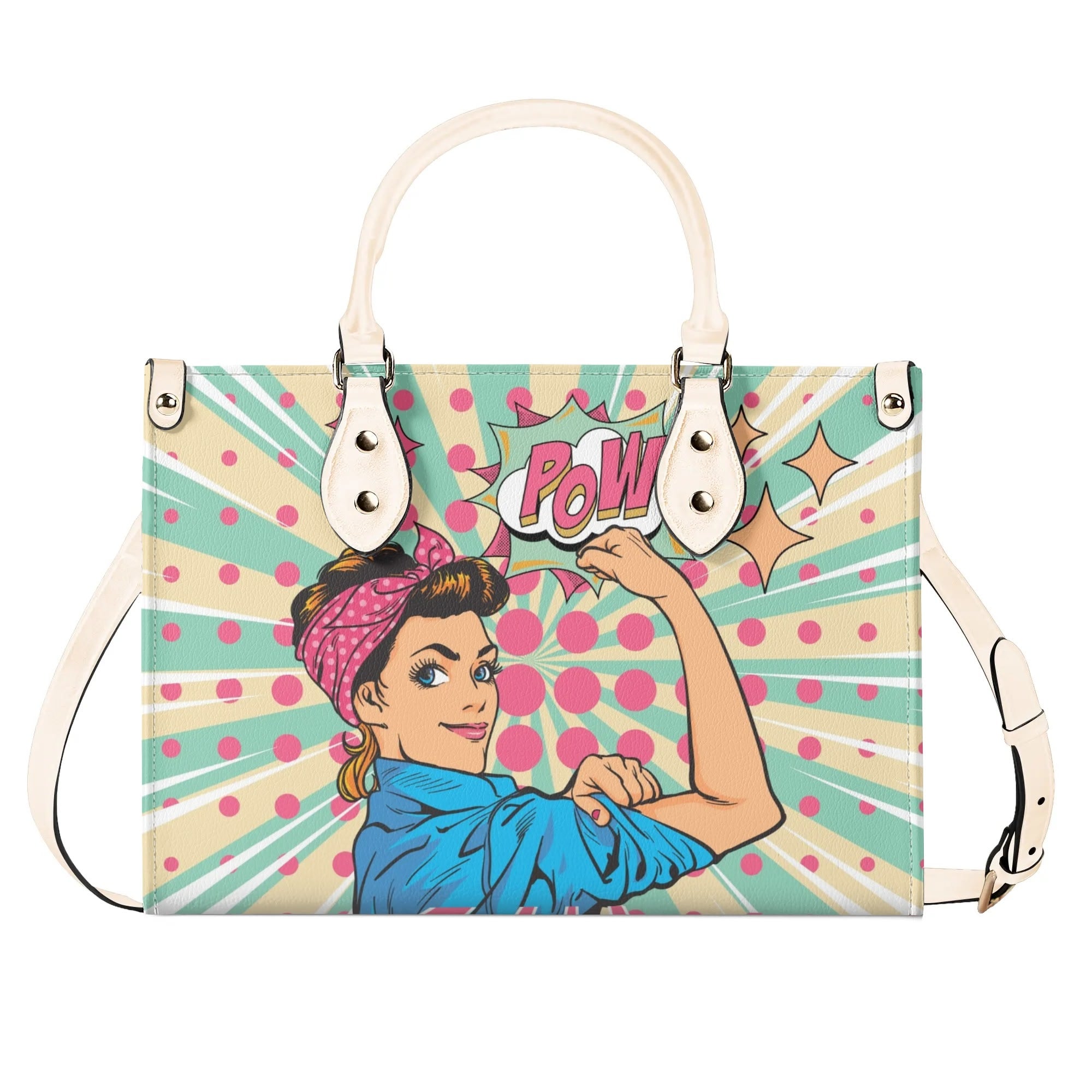 Women Enpowerment Pop Art Retro Cool Funky Fun Handbag, Shoulder Bag - Mid Century Modern Gal