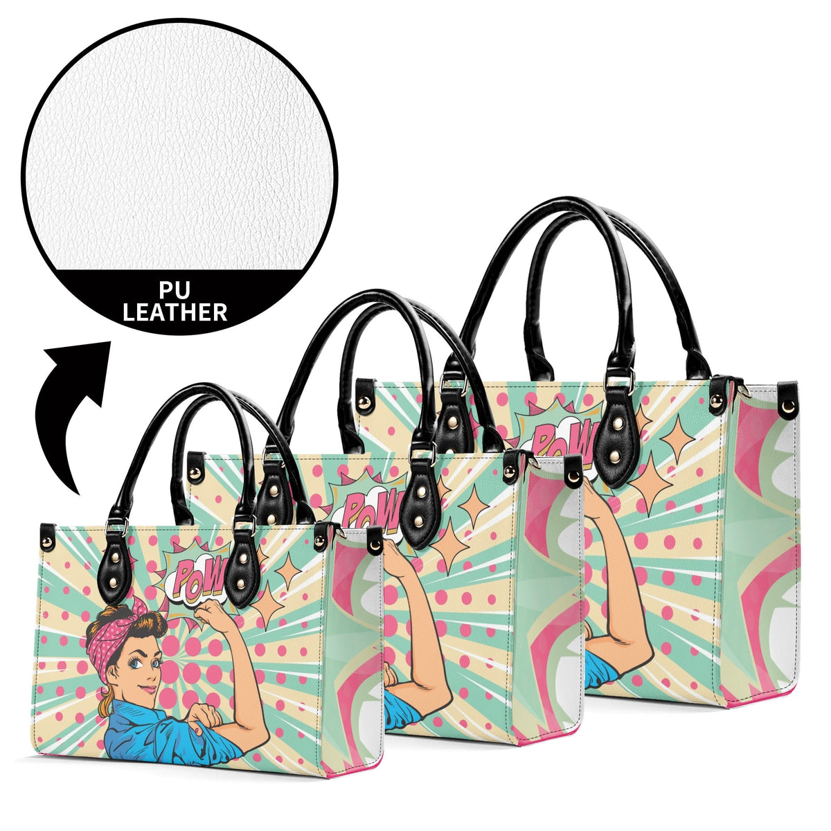 Women Enpowerment Pop Art Retro Cool Funky Fun Handbag, Shoulder Bag - Mid Century Modern Gal
