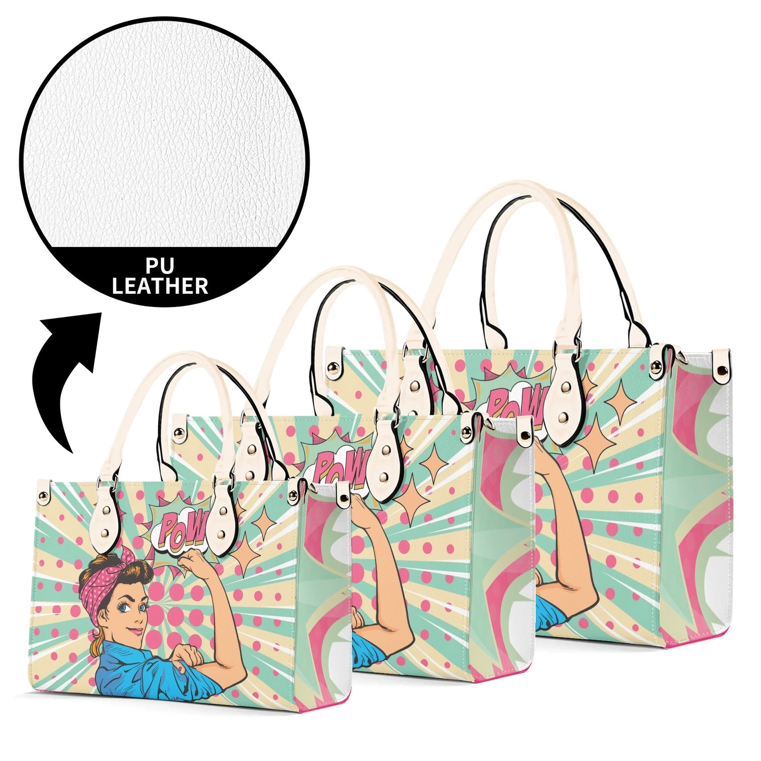 Women Enpowerment Pop Art Retro Cool Funky Fun Handbag, Shoulder Bag - Mid Century Modern Gal
