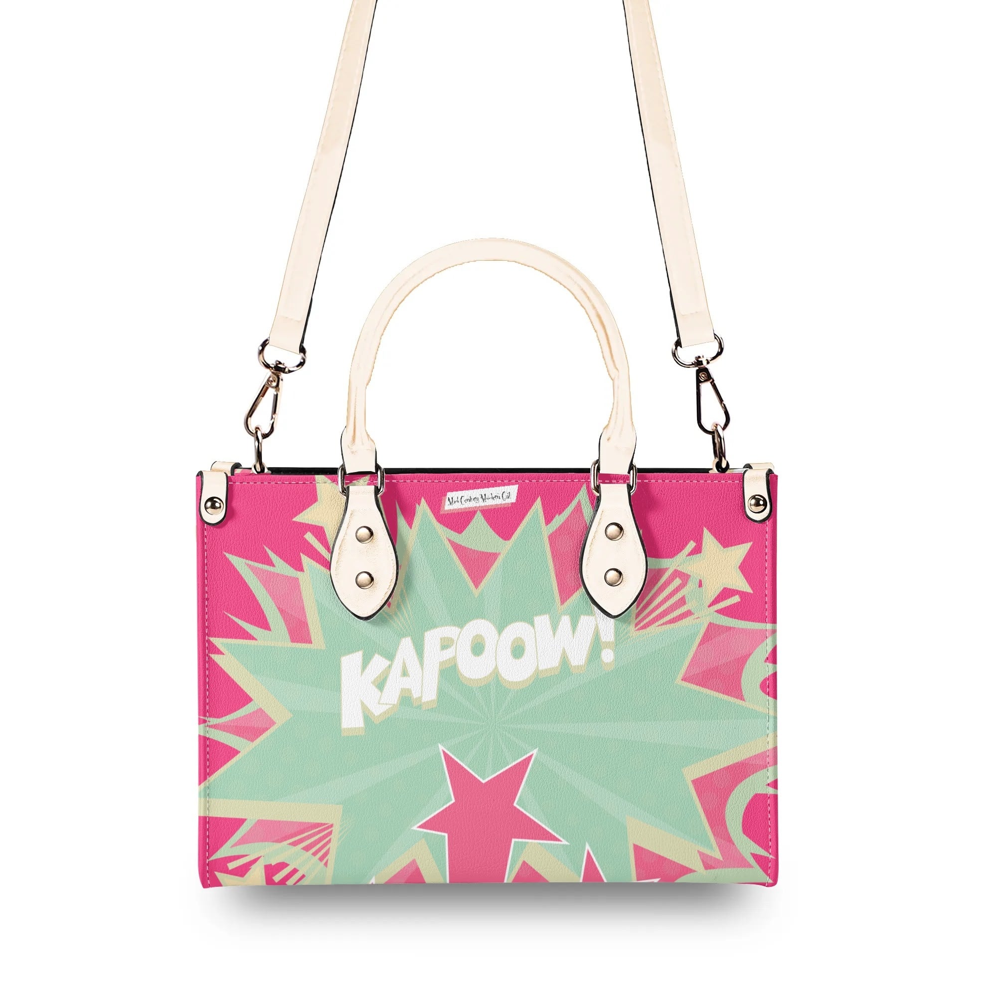 Women Enpowerment Pop Art Retro Cool Funky Fun Handbag, Shoulder Bag - Mid Century Modern Gal