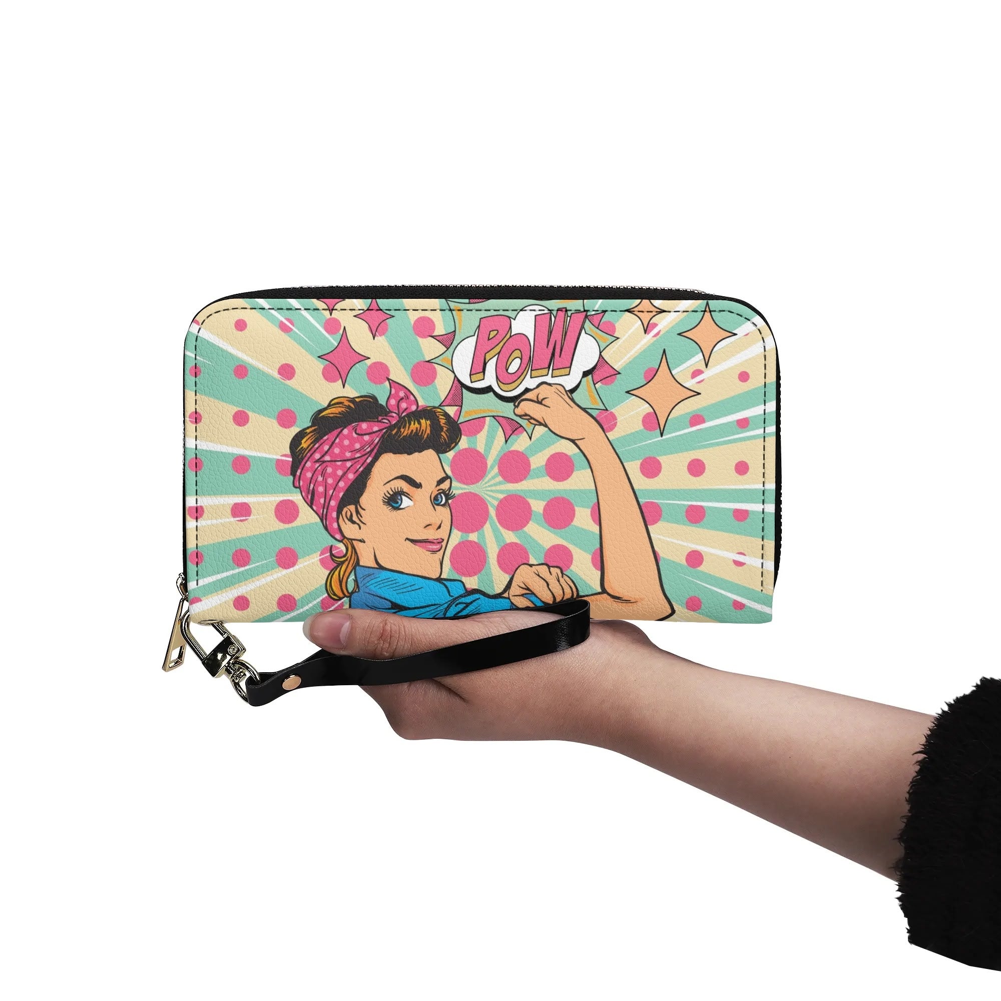 Women Empowerment Pop Art Retro Funky Fun Wallet Wristlet - Mid Century Modern Gal