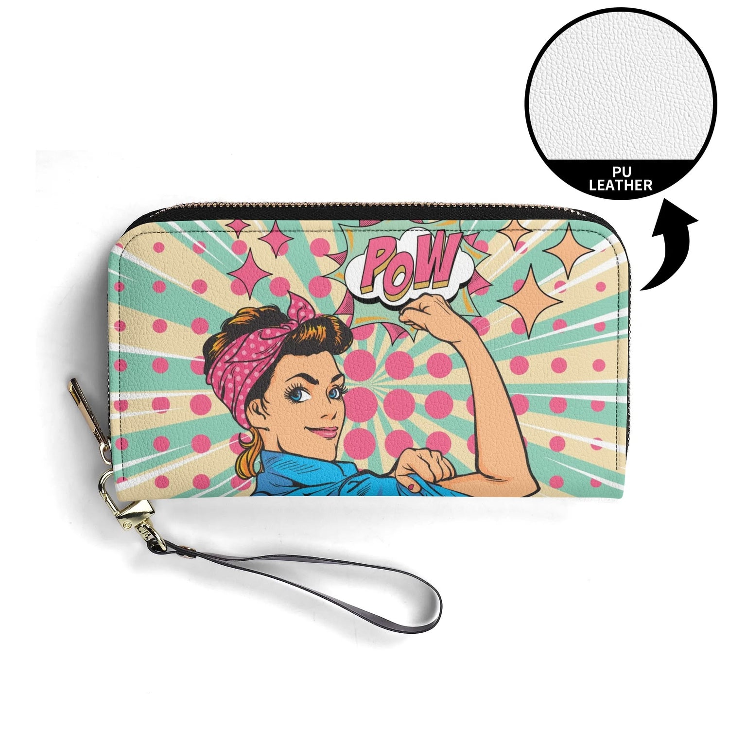 Women Empowerment Pop Art Retro Funky Fun Wallet Wristlet - Mid Century Modern Gal
