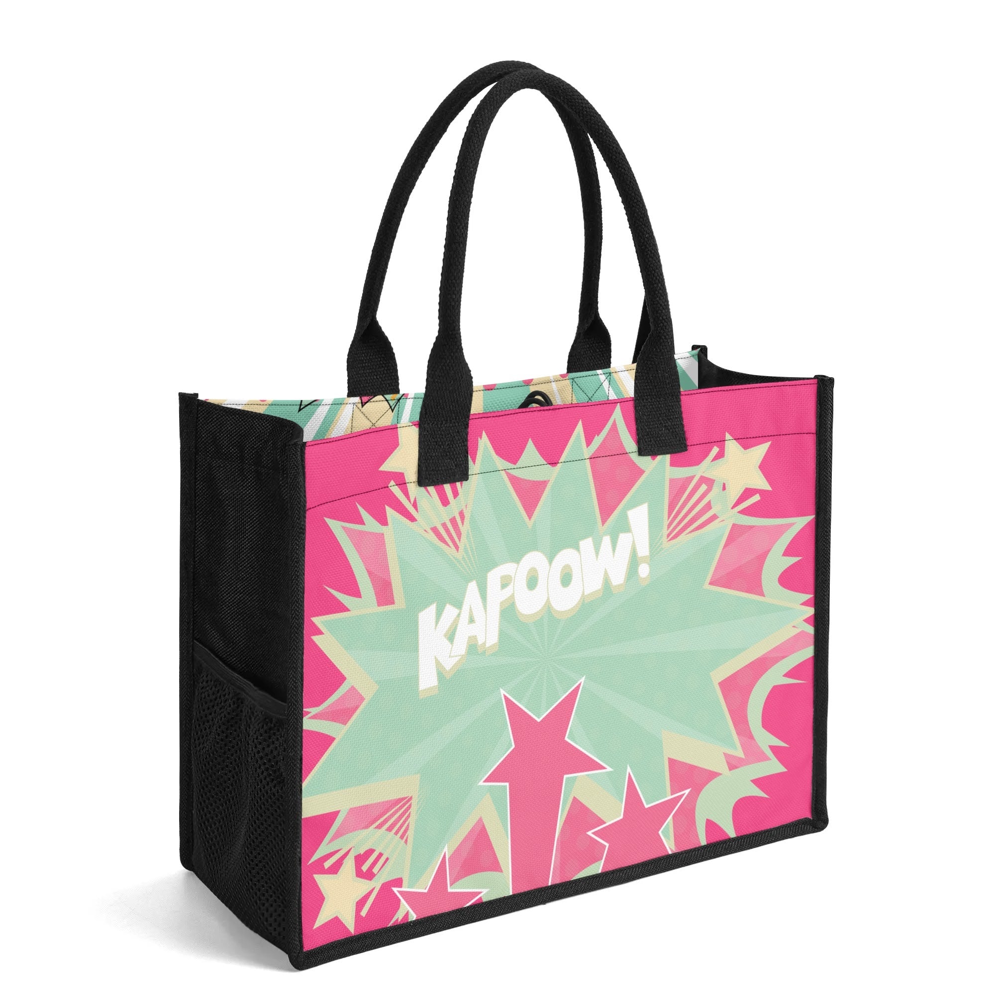 Feminist Women Empowered Pop Art Retro Canvas Tote Bag - Mid Century Modern Gal