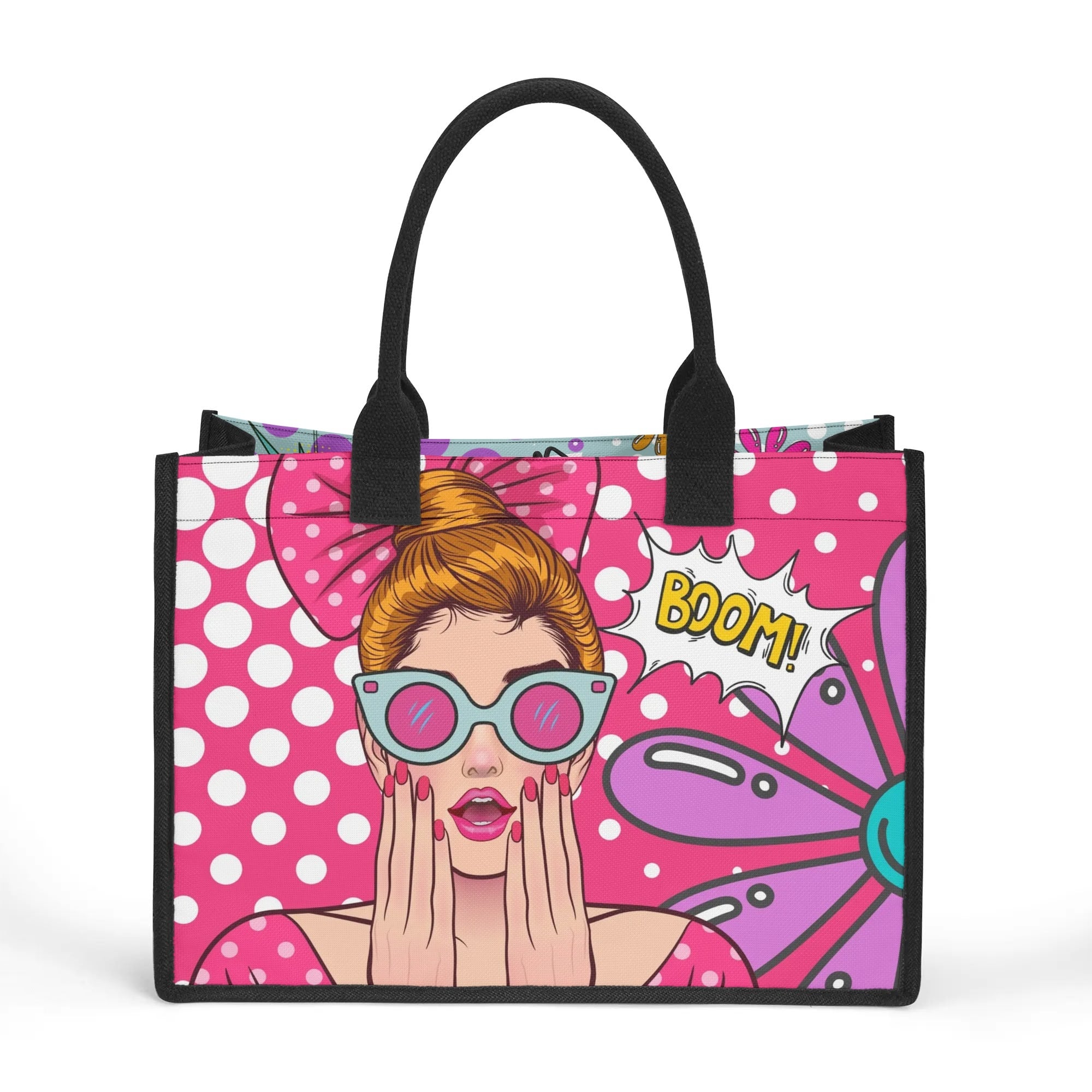 Pop Art Women Empowerment, Feminist Canvas Tote Bag - Mid Century Modern Gal
